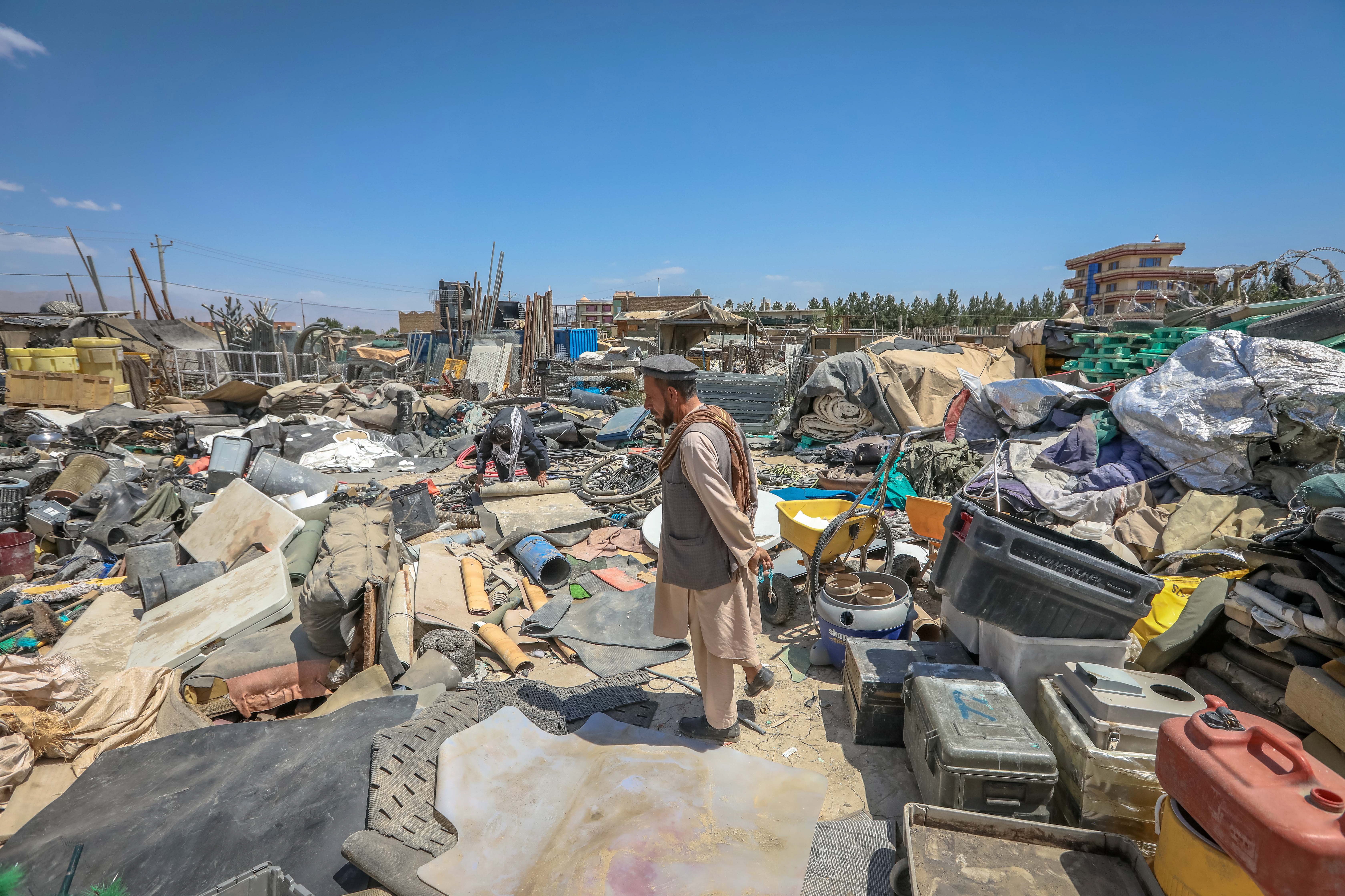 An Afghan scrap dealer buy items which were discarded by the US forces outside Bagram Airfield.