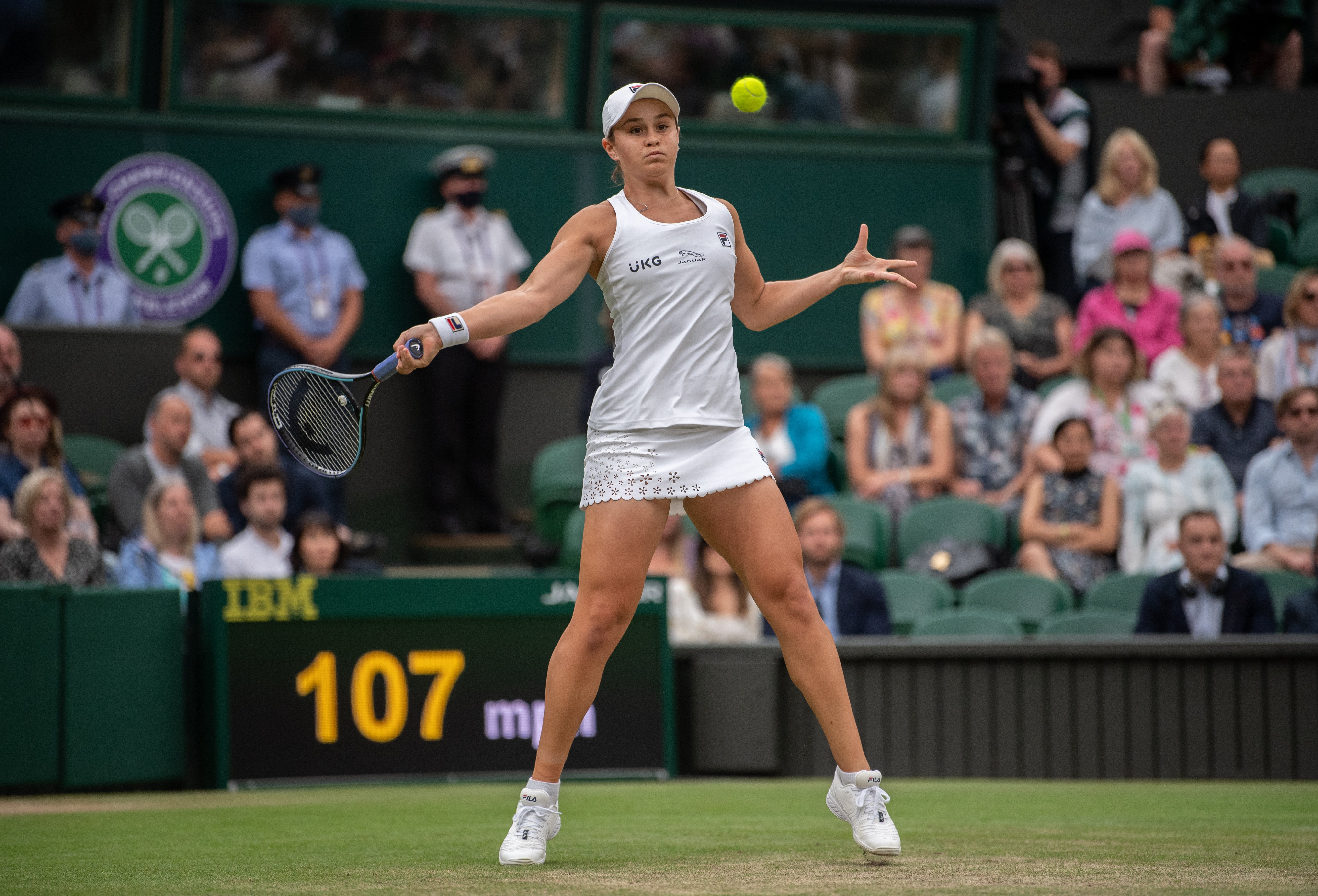 World number one Ashleigh Barty cruised into the Wimbledon semi-finals