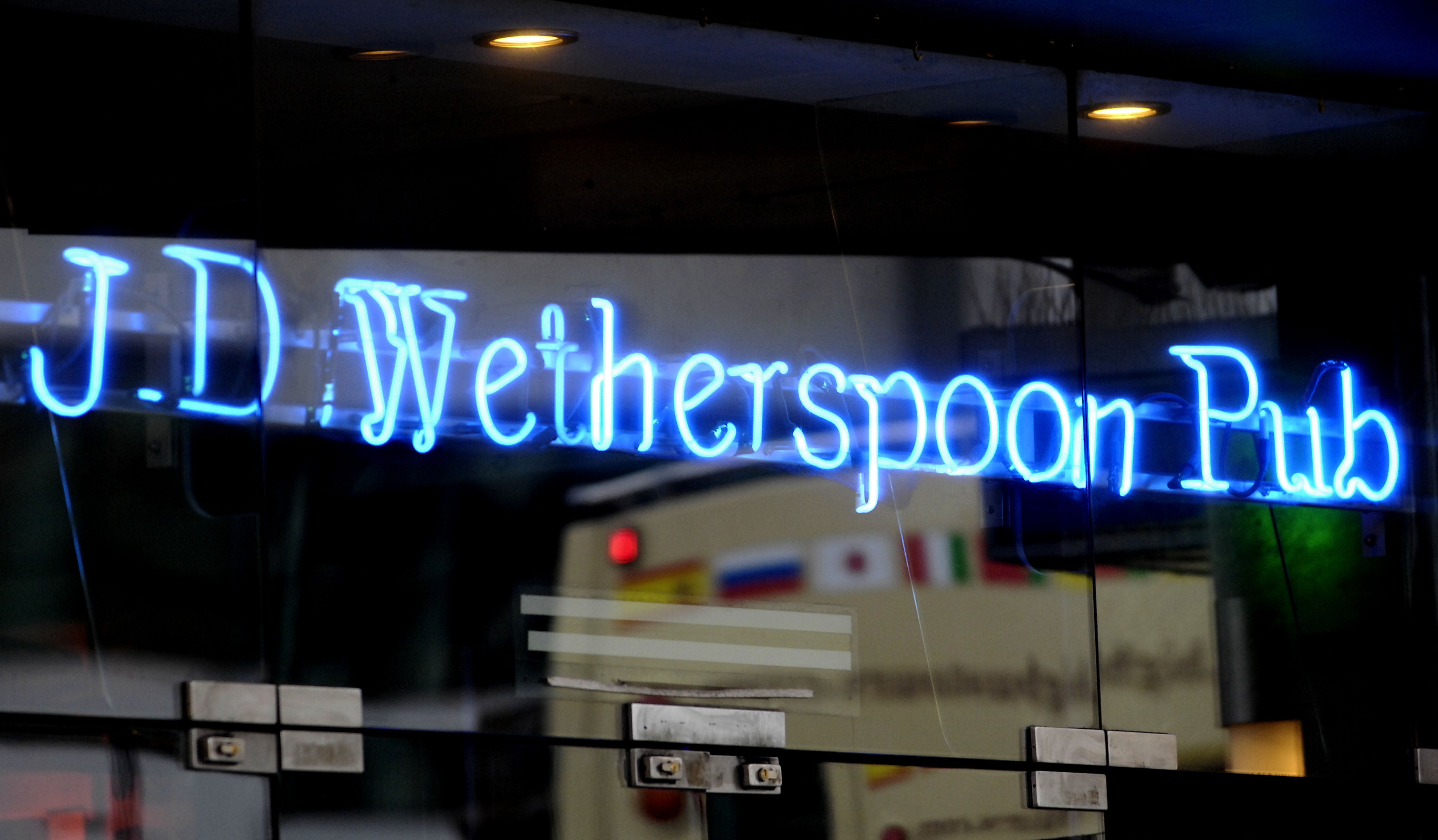 A JD Wetherspoon pub sign