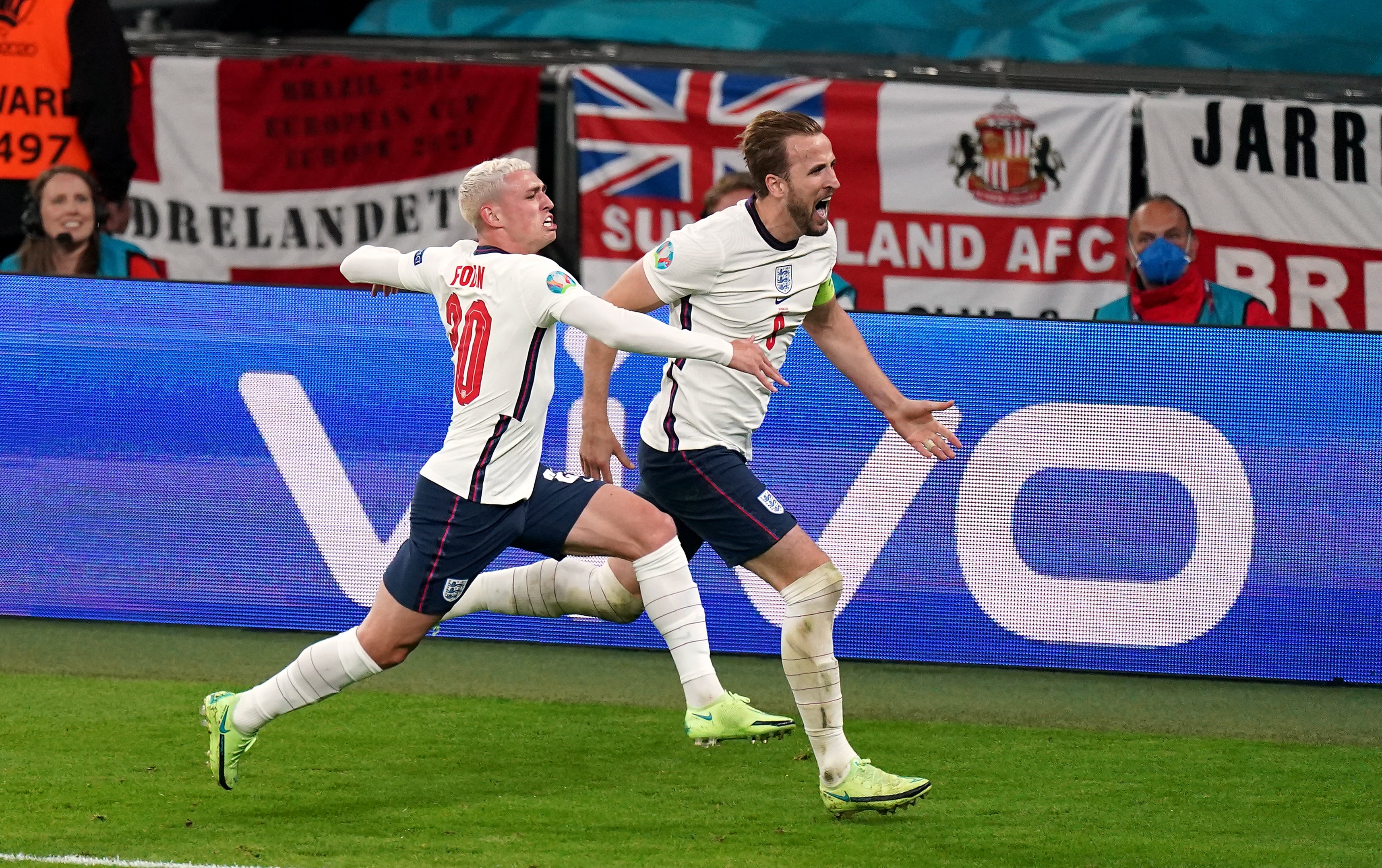 Harry Kane celebrates scoring the winner