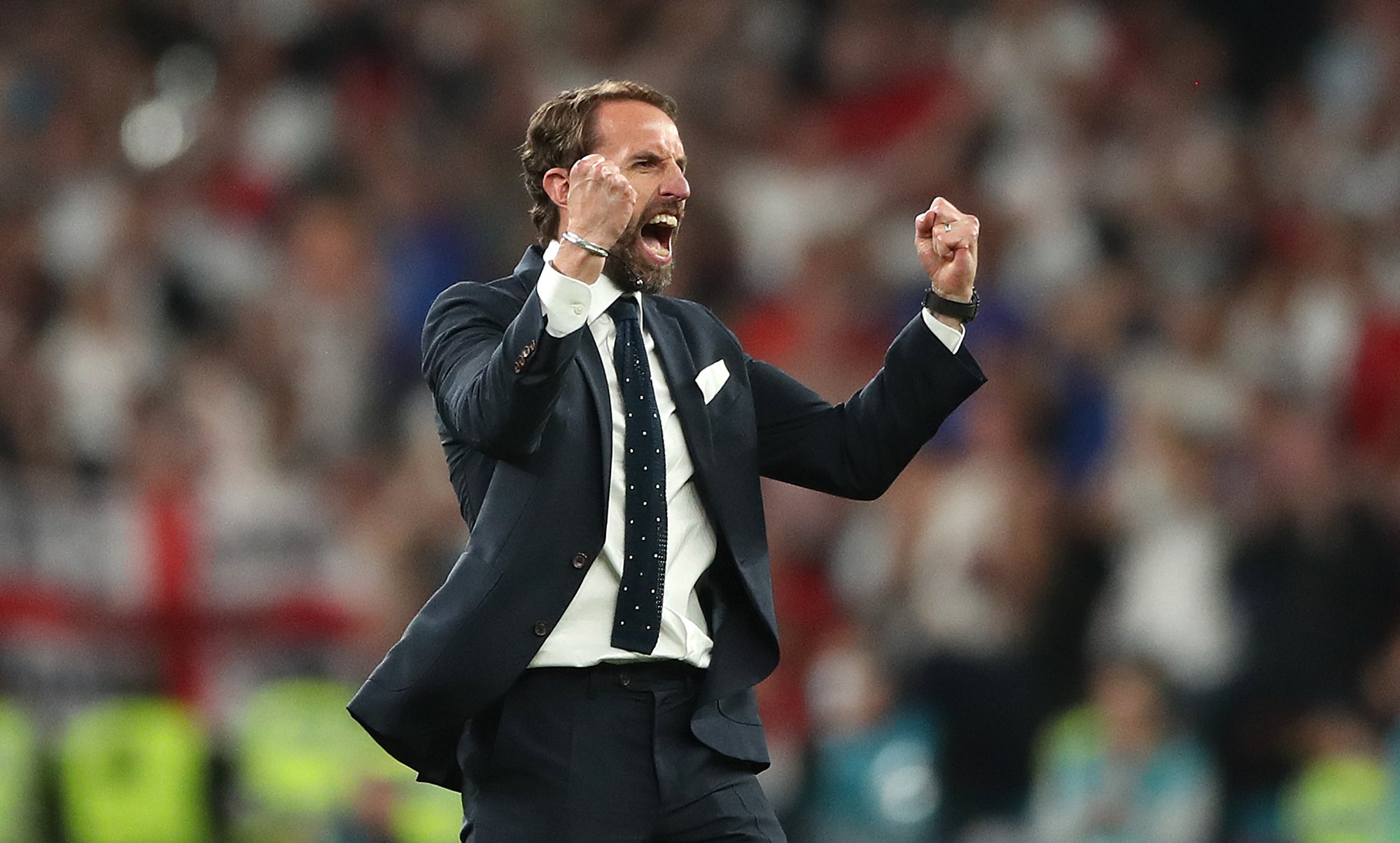 Gareth Southgate celebrated a famous win