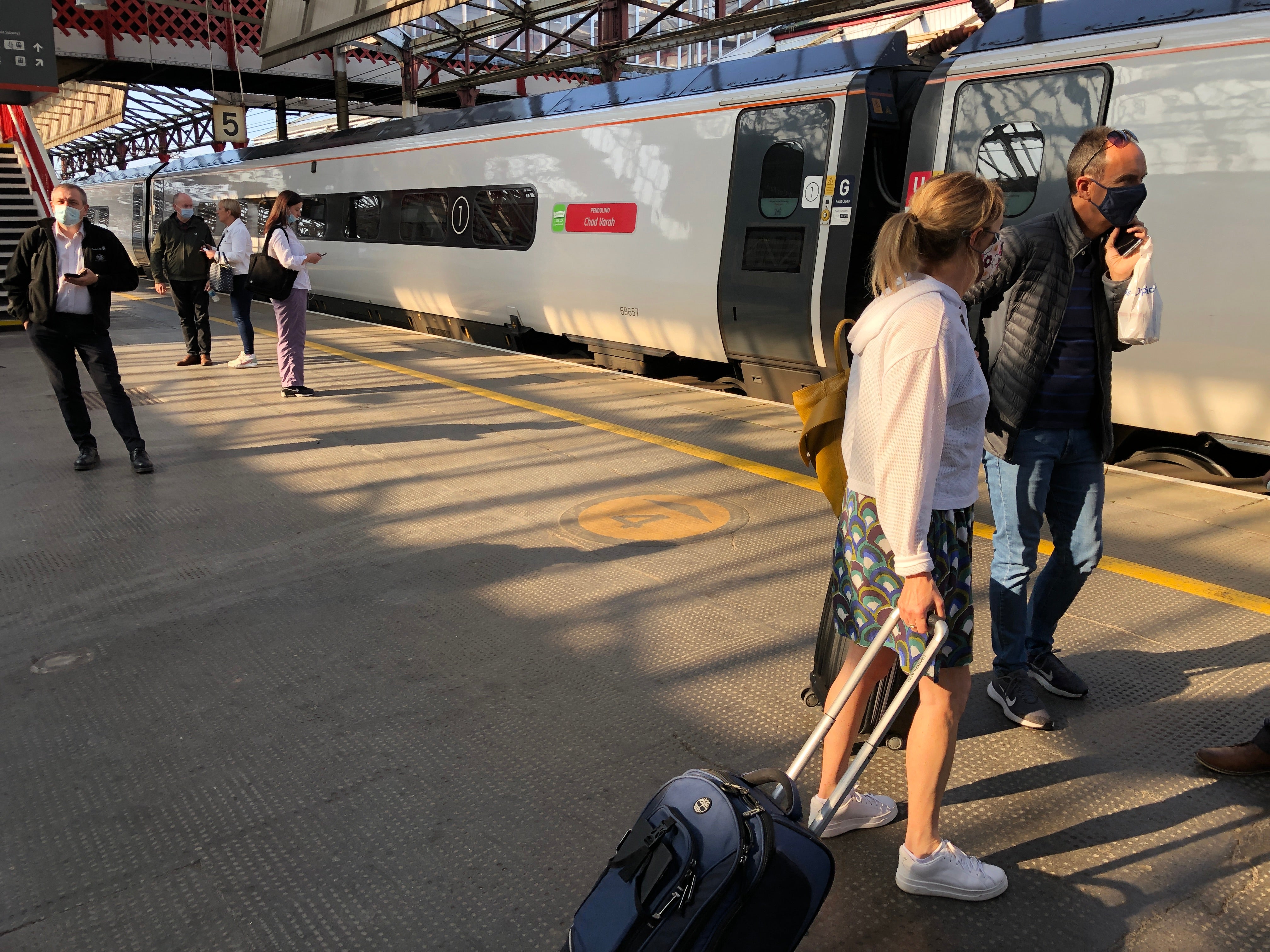 All change: a cancelled train to London Euston at Crewe in Cheshire
