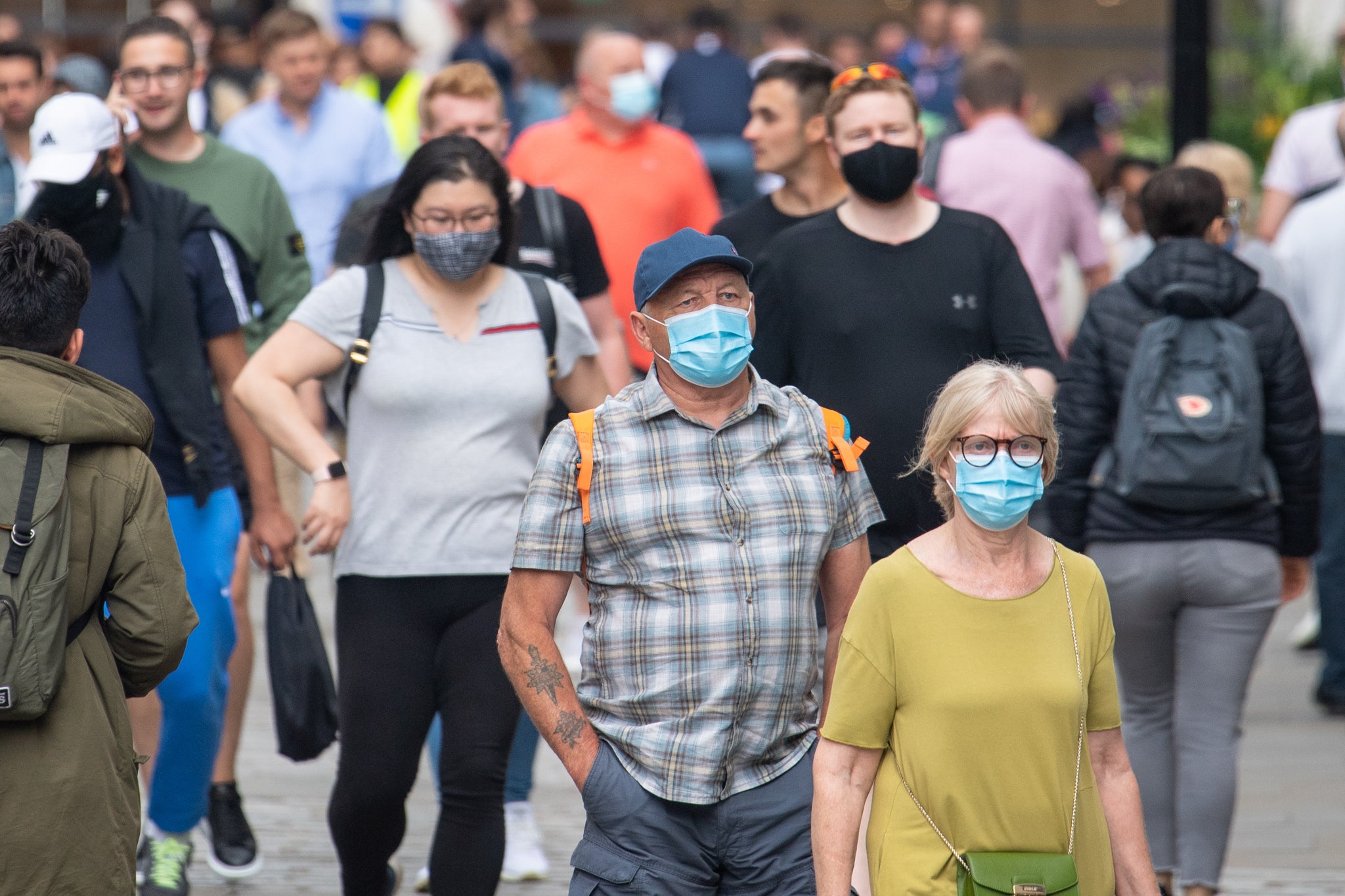 People wearing masks