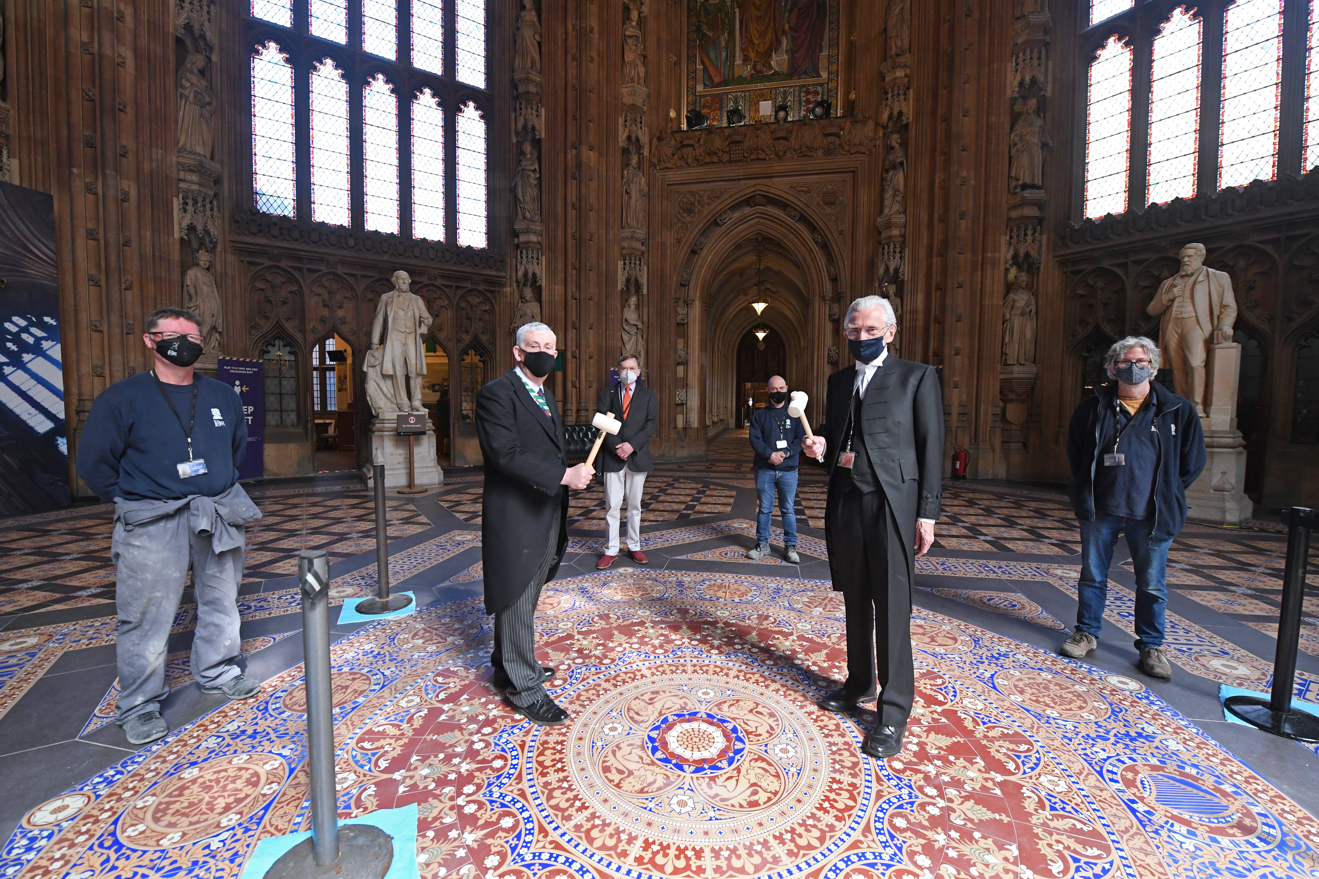 The encaustic tiled floor of Westminster Central Lobby, which has carried the footsteps of countless political heavyweights