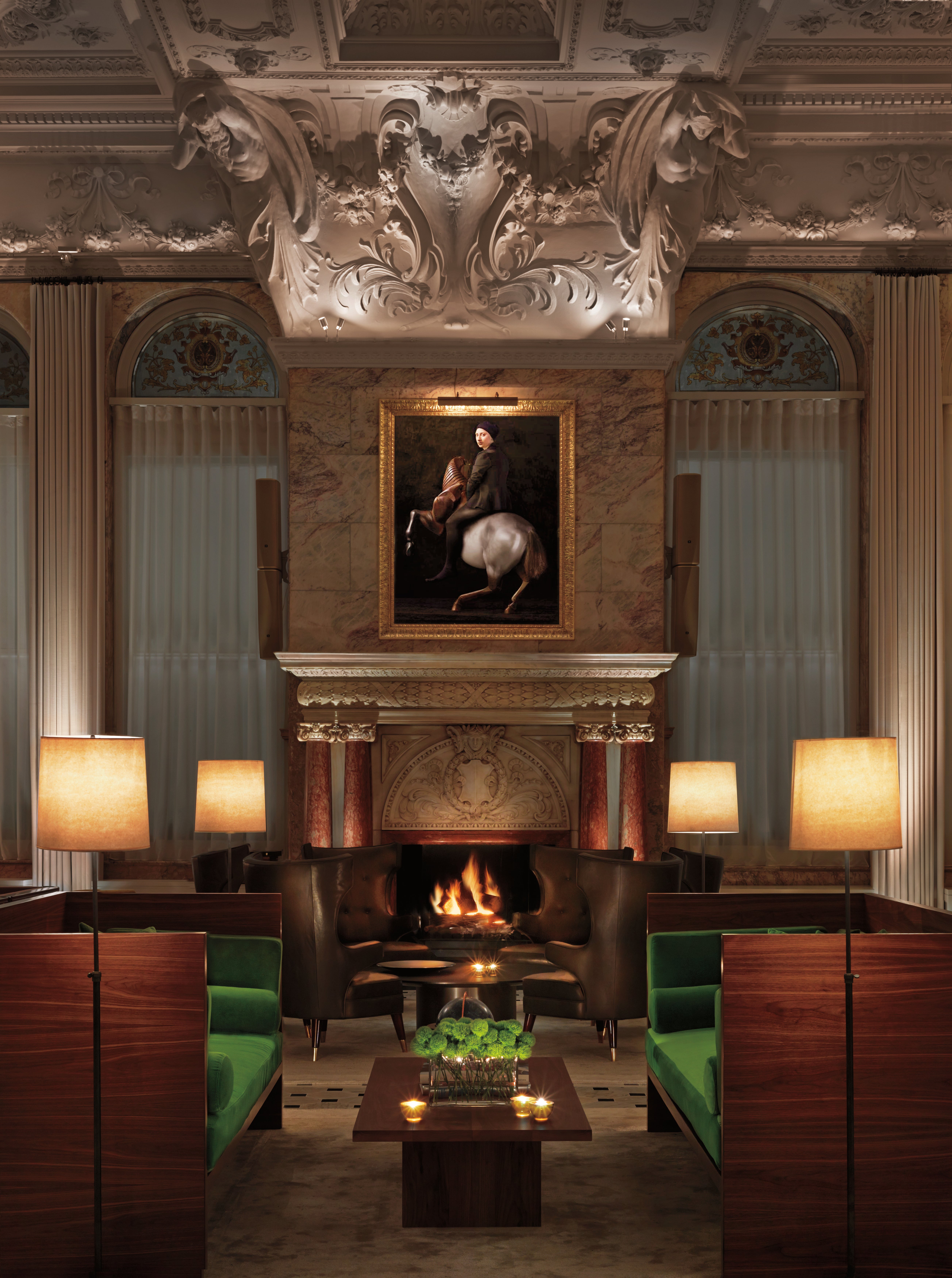 The luxurious lobby of Ian Schrager’s London Edition