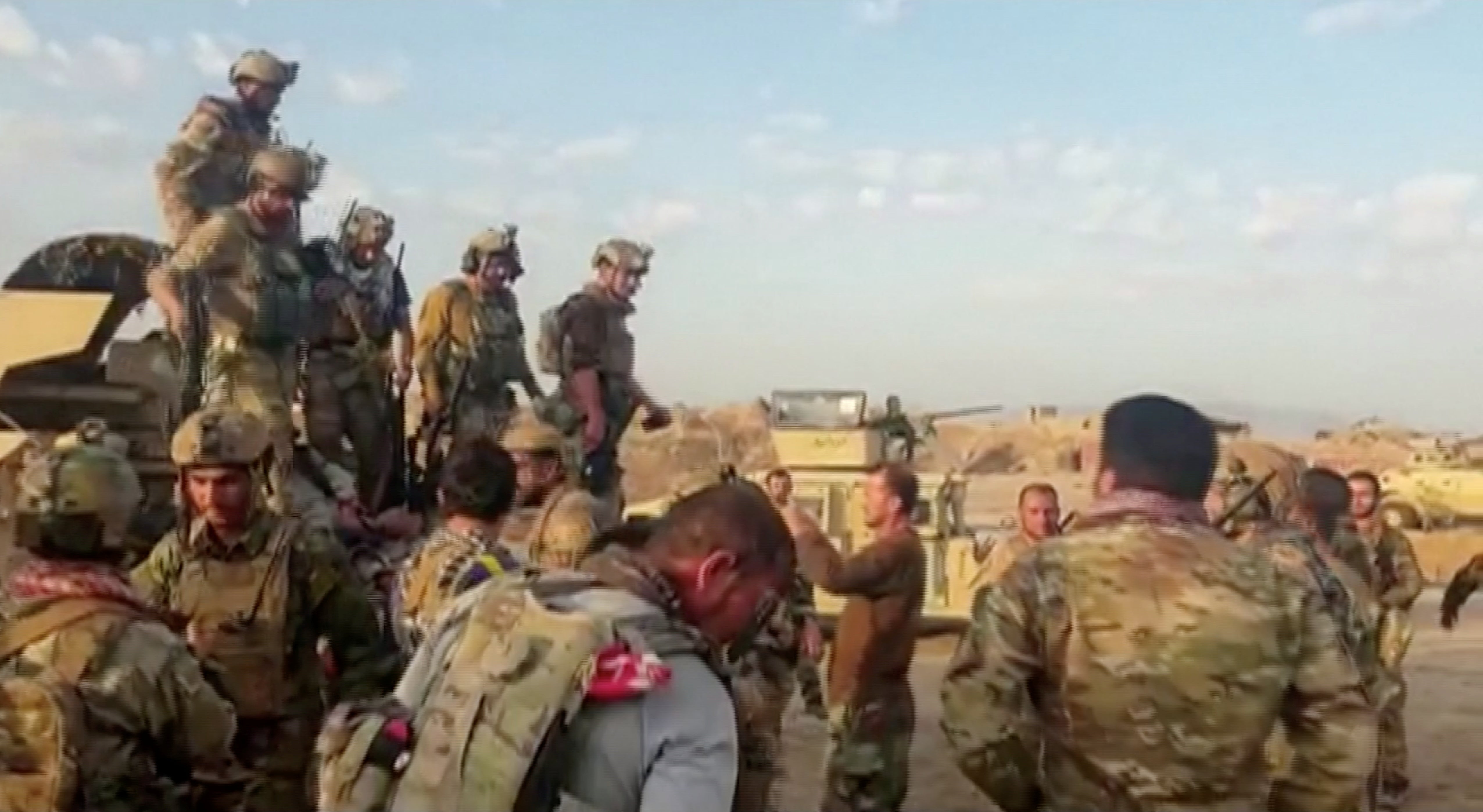 Afghan special forces gathering in northern Kunduz on 7 July