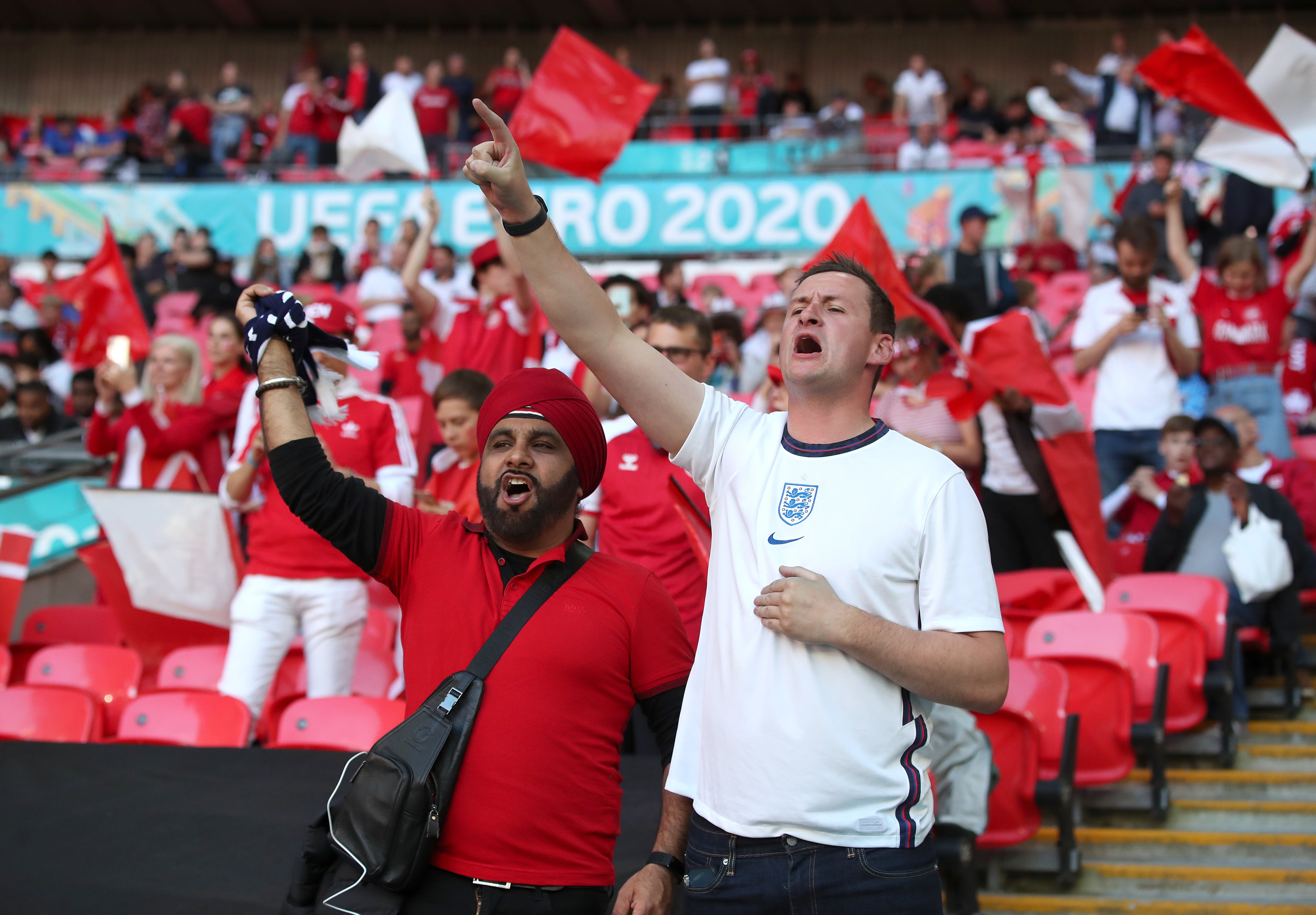 England fans in the stands at Wembley