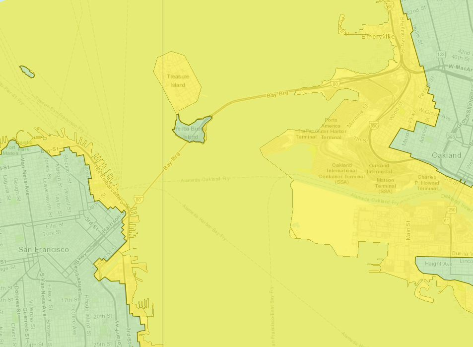 San Francisco County tsunami hazard areas map was updated in July 2021 showing a potentially greater impact on the city than previously thought