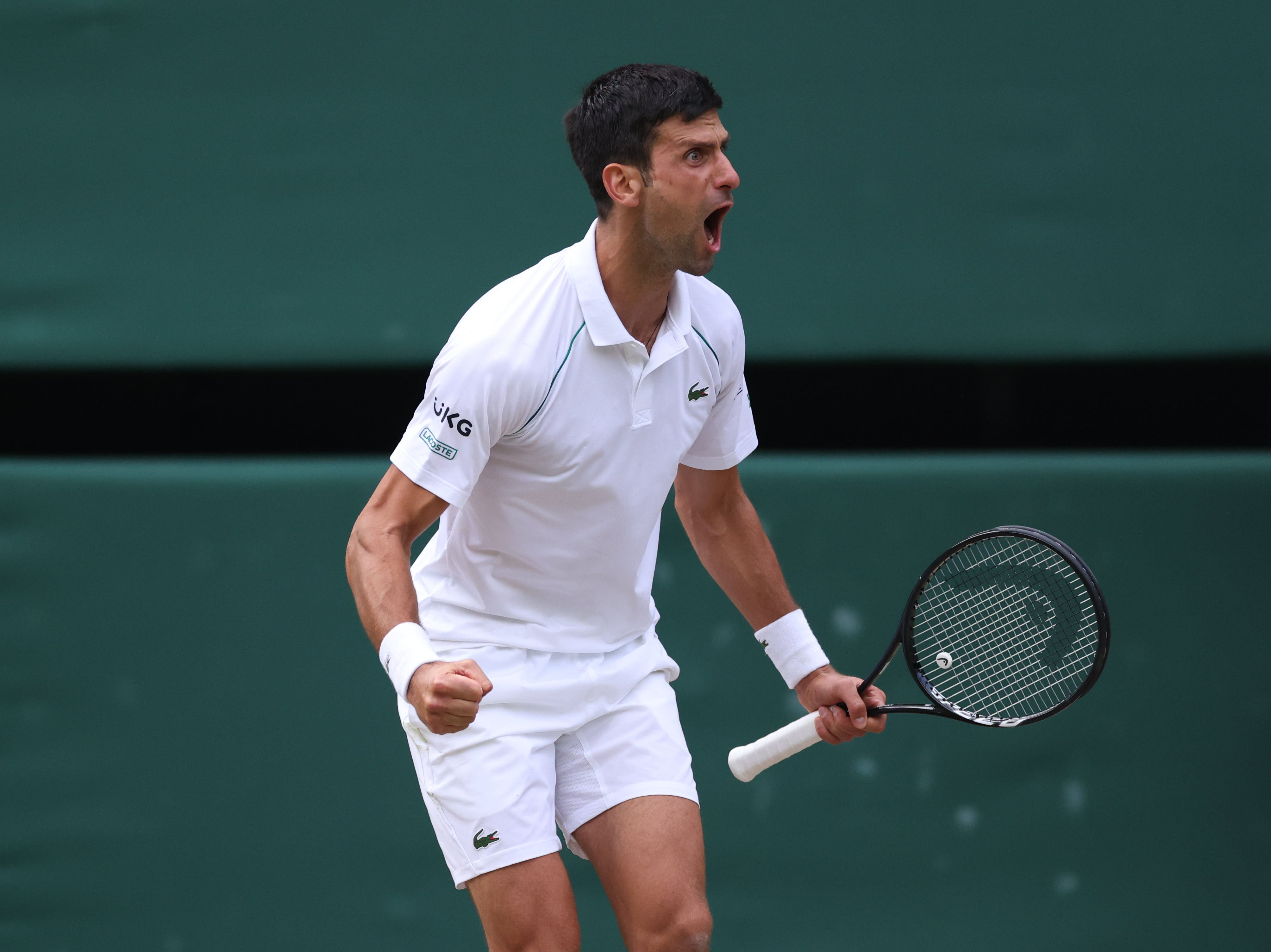 Novak Djokovic celebrates