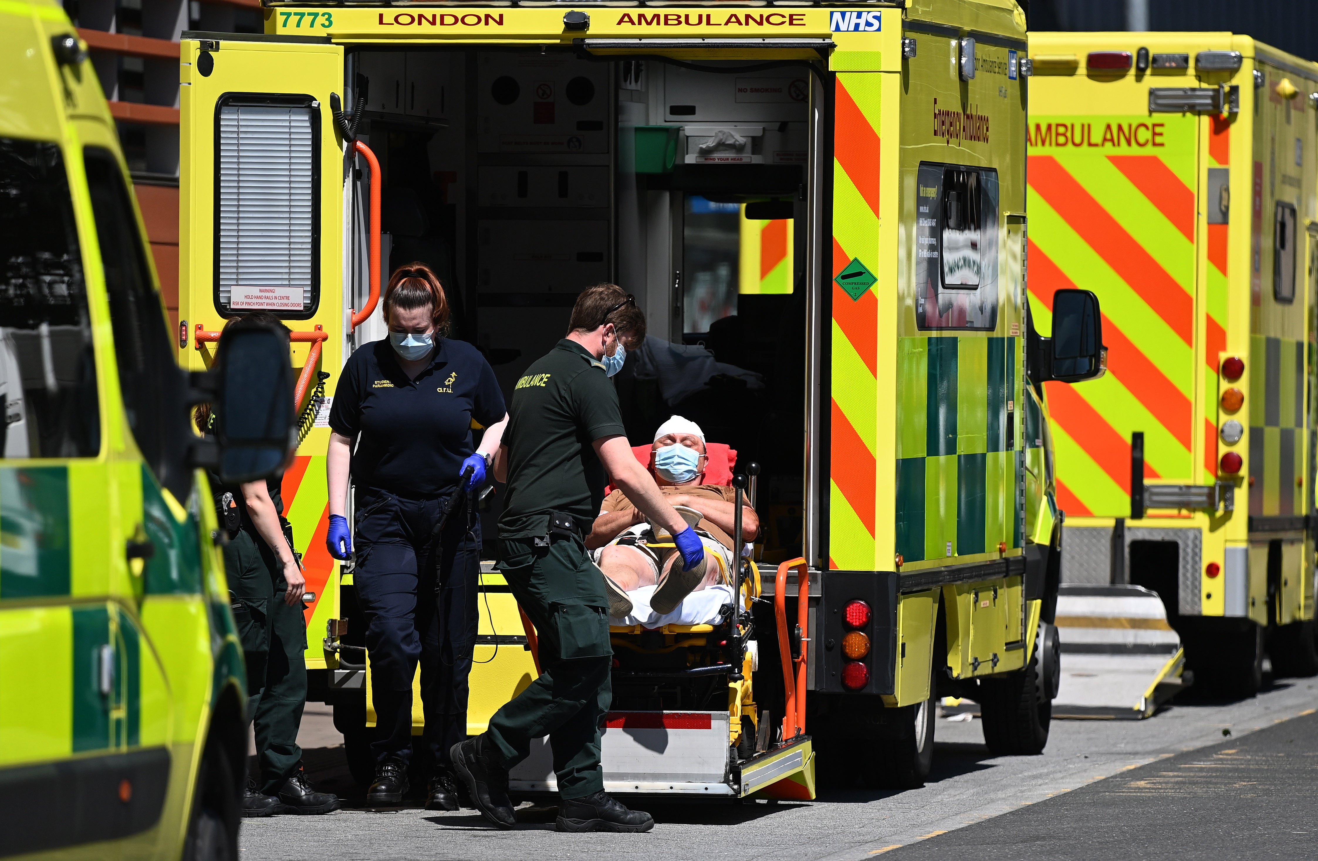 A patient is brought into the Royal London Hospital