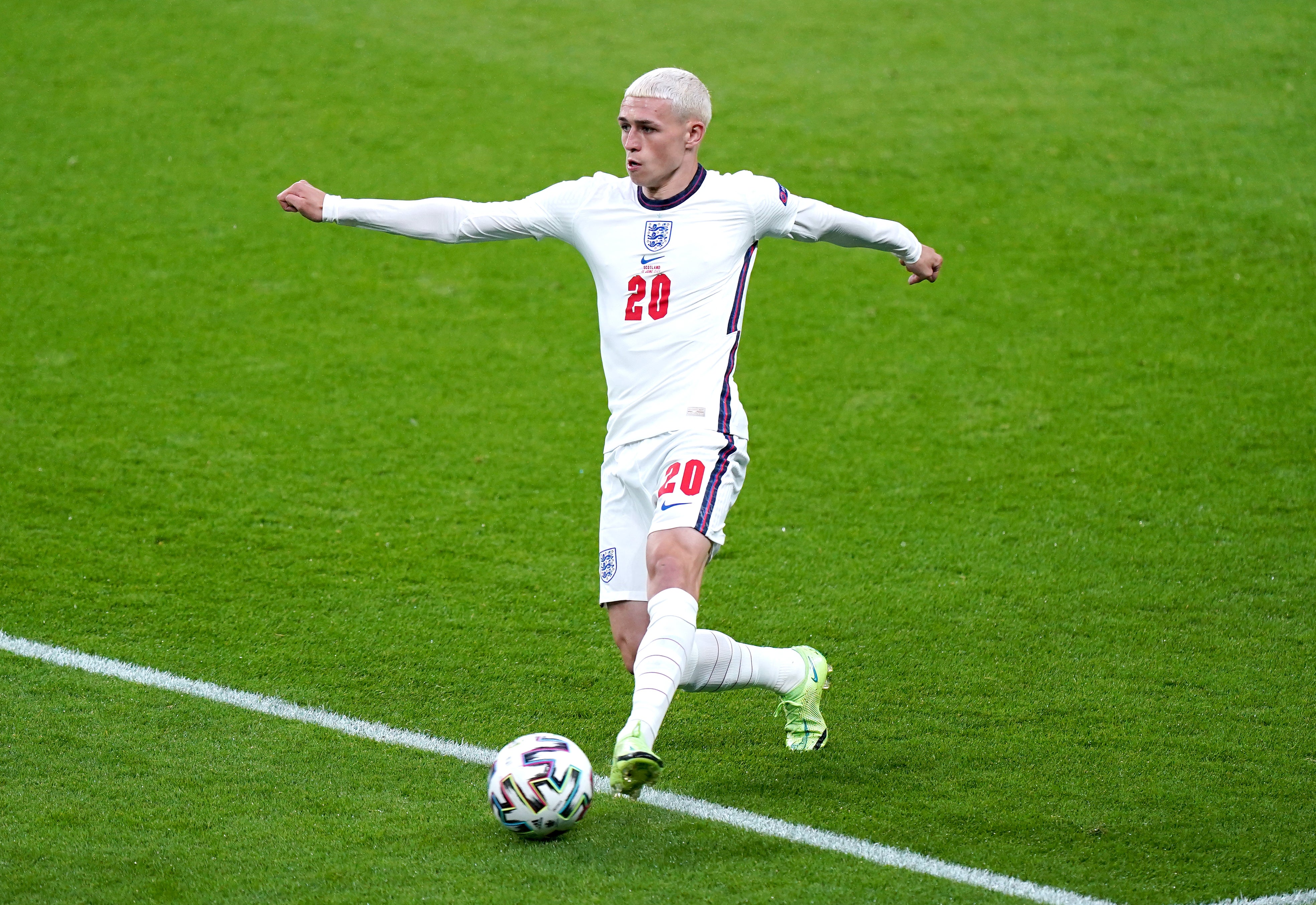 Phil Foden in action for England