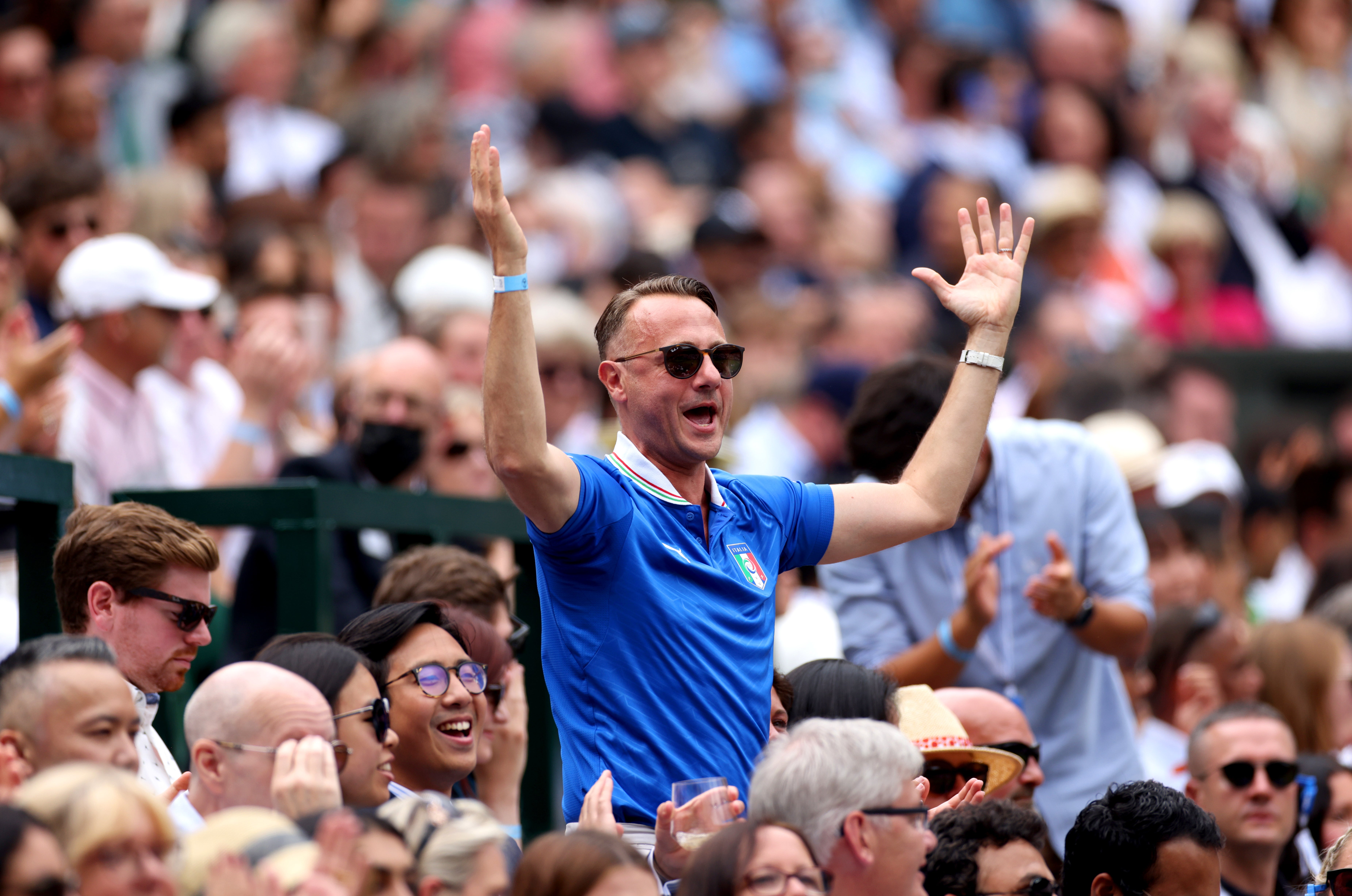 An Italy fan celebrated