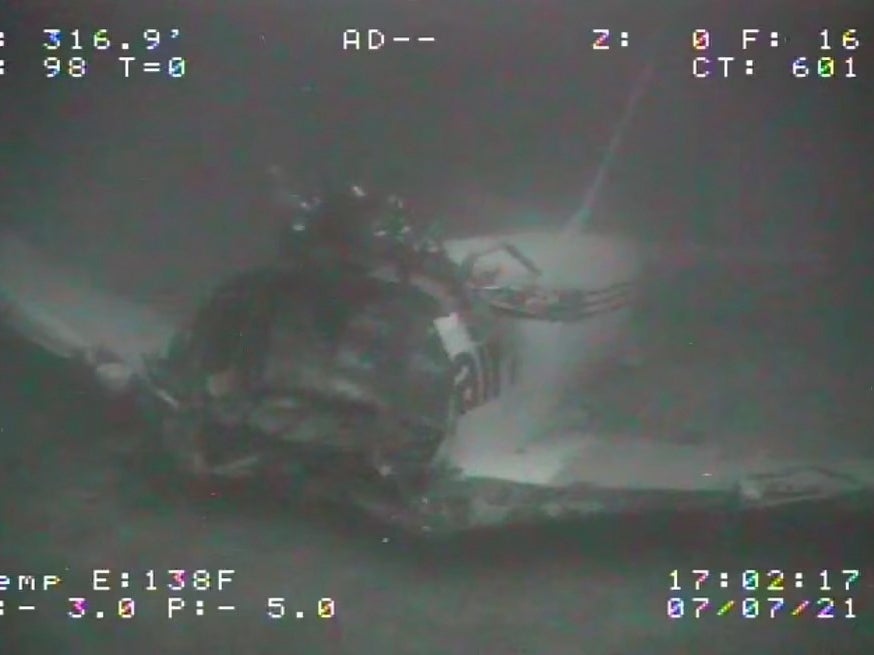 The National Transportation Safety Board released images of the cargo plane that crash-landed in the sea off Hawaii on 2 July.