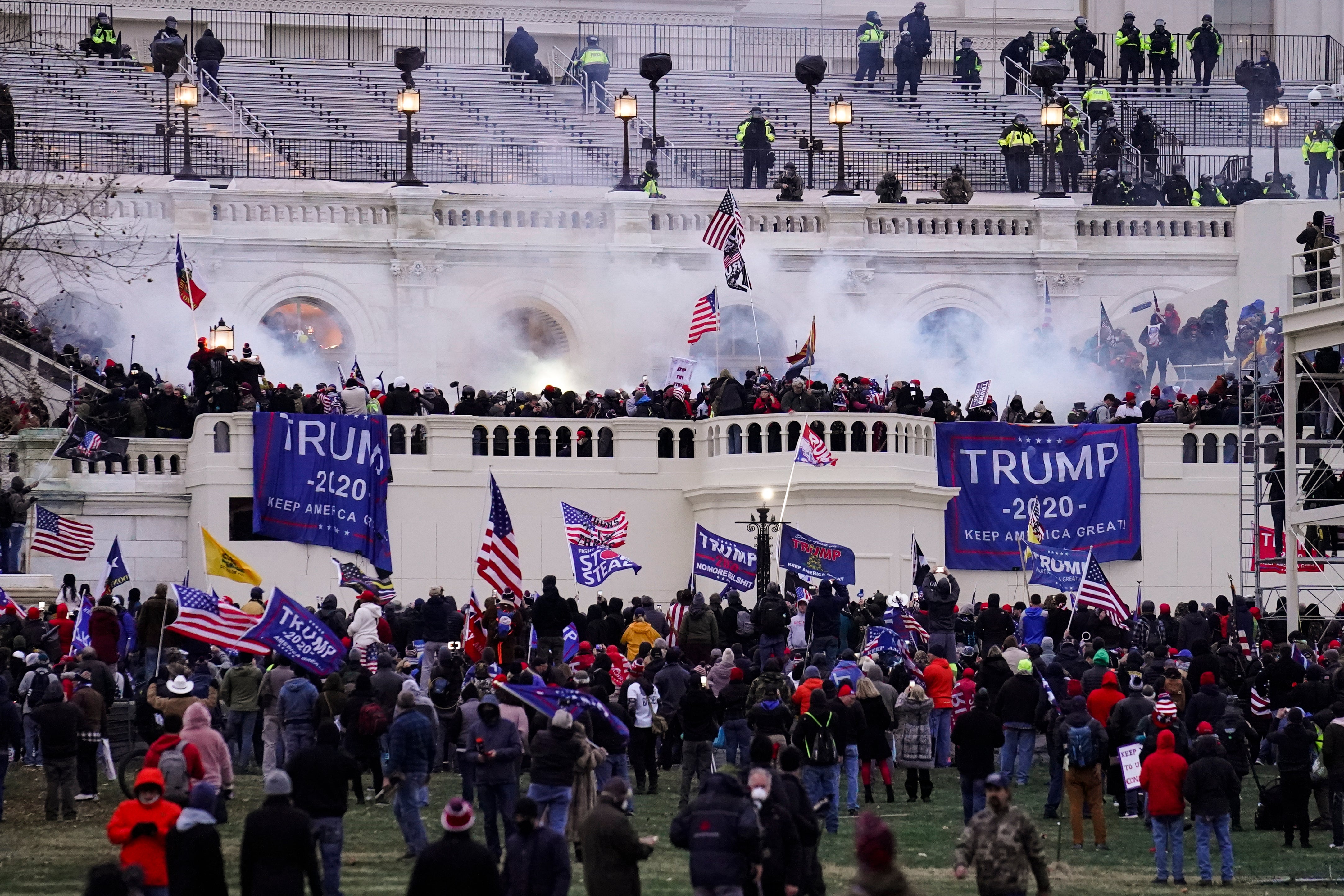 Capitol rioter with ties to white supremacists jailed for six months – but will be free in two days