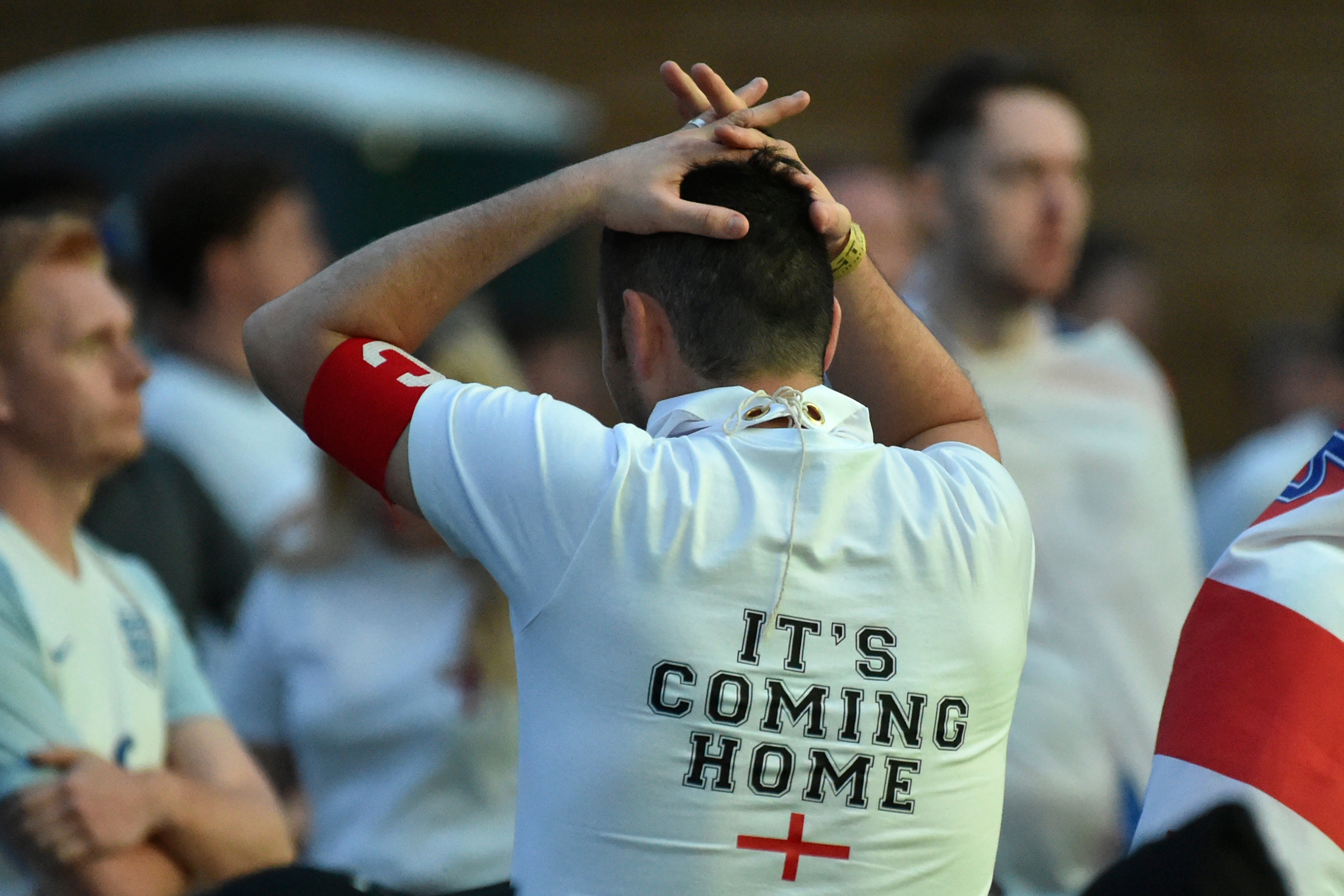 An England suporter at the fan zone in Manchester on 11 July