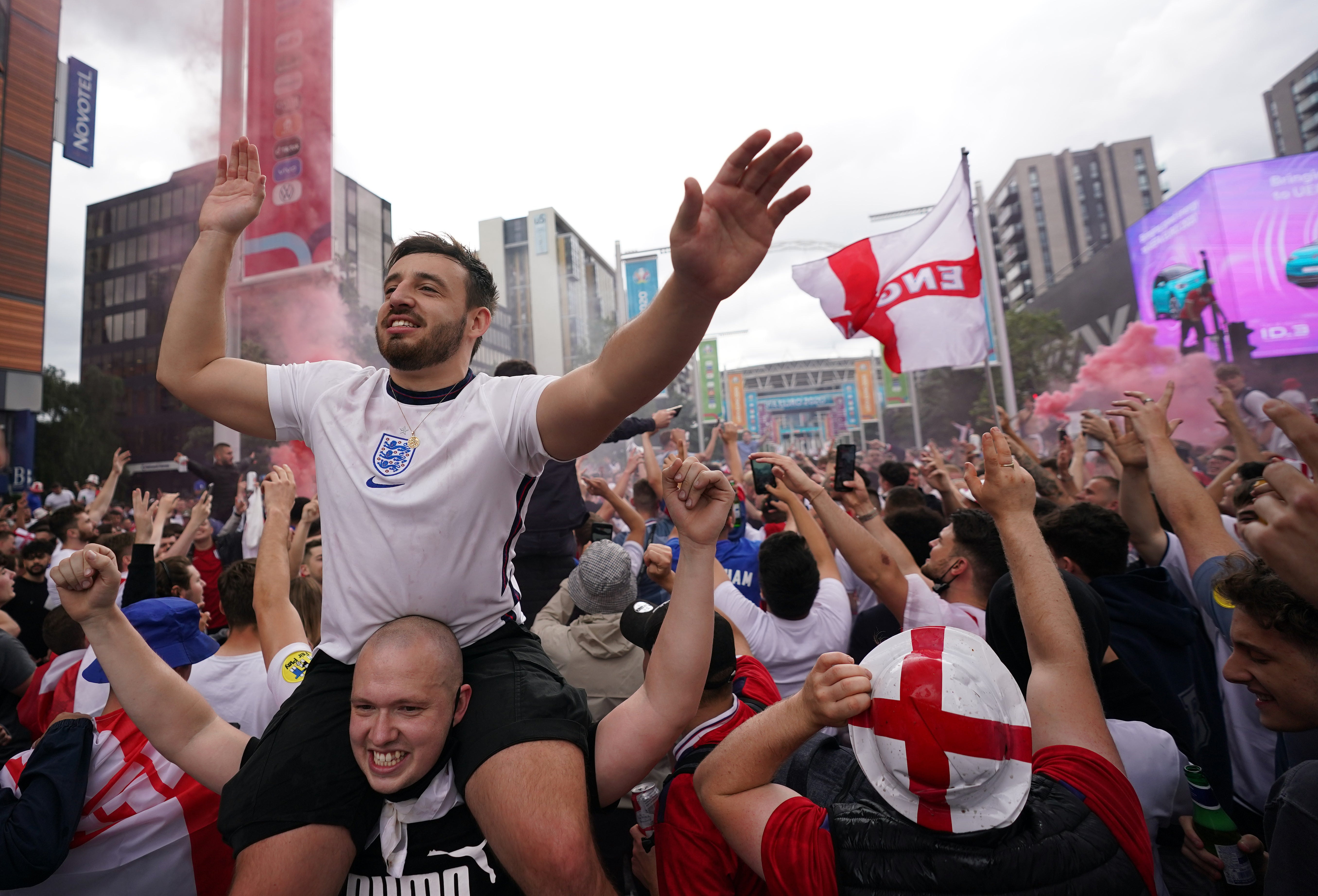 Fans gathered at Wembley