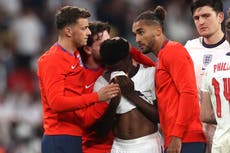 ‘Love always wins’: Bukayo Saka responds to racist abuse after England’s Euro 2020 final defeat