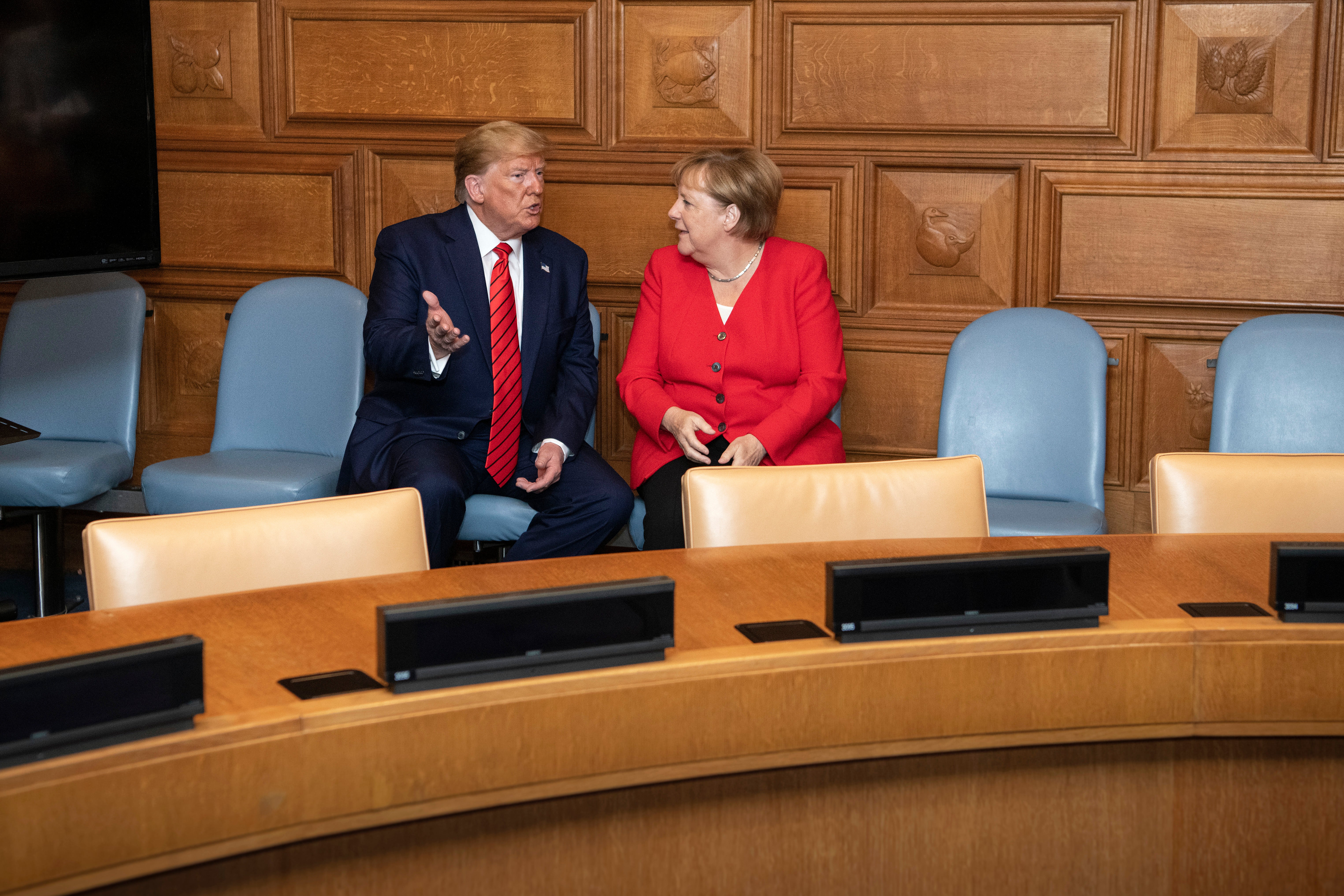 Merkel and Trump meet during the United Nations General Assembly in 2019 in New York