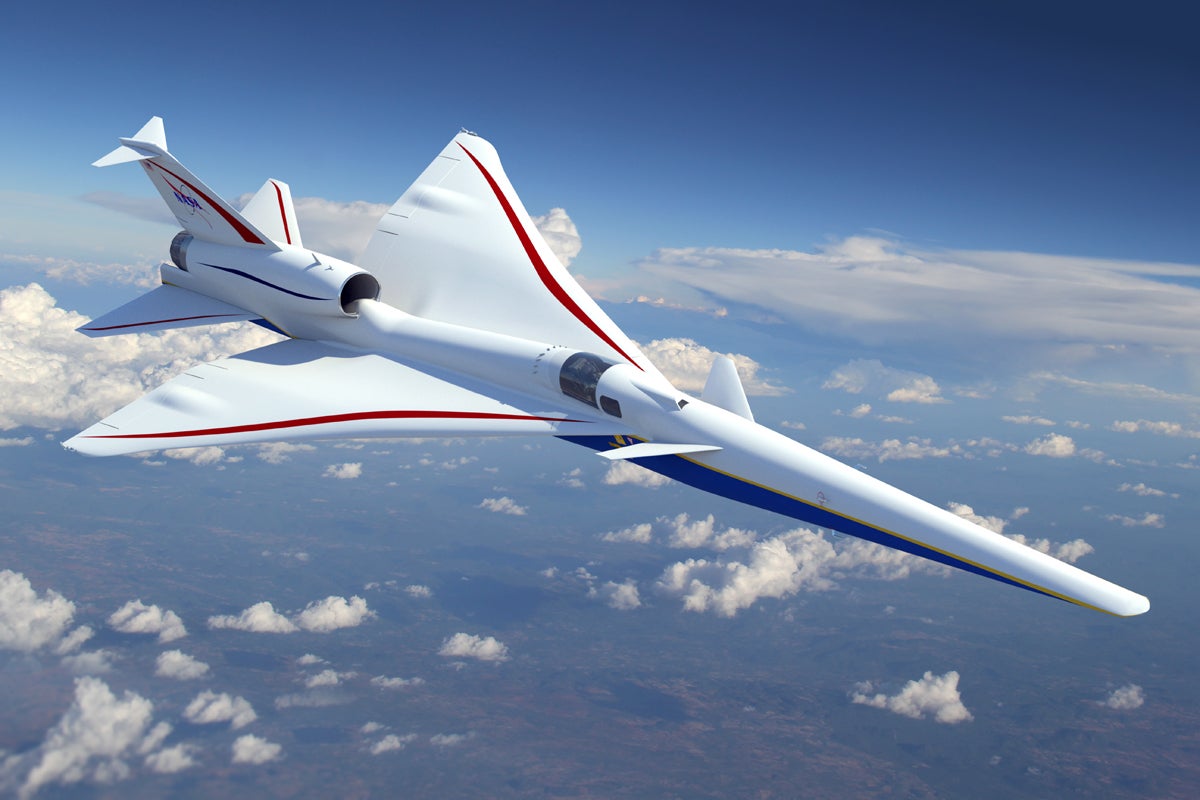 Nasa’s quiet supersonic technology is demonstrated in this low-boom flight. The nose cone has also been straightened