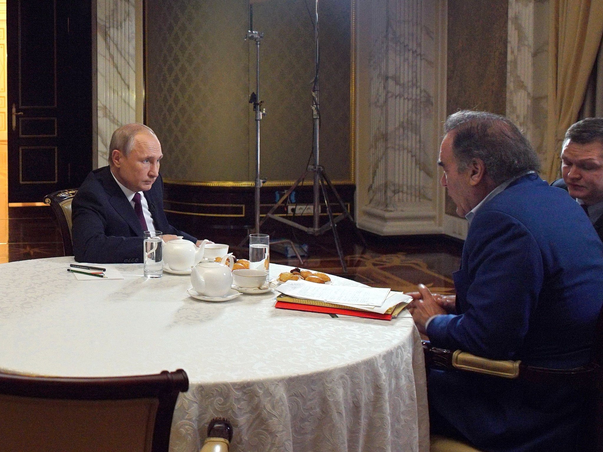 Stone interviews Russian president Vladimir Putin in 2019