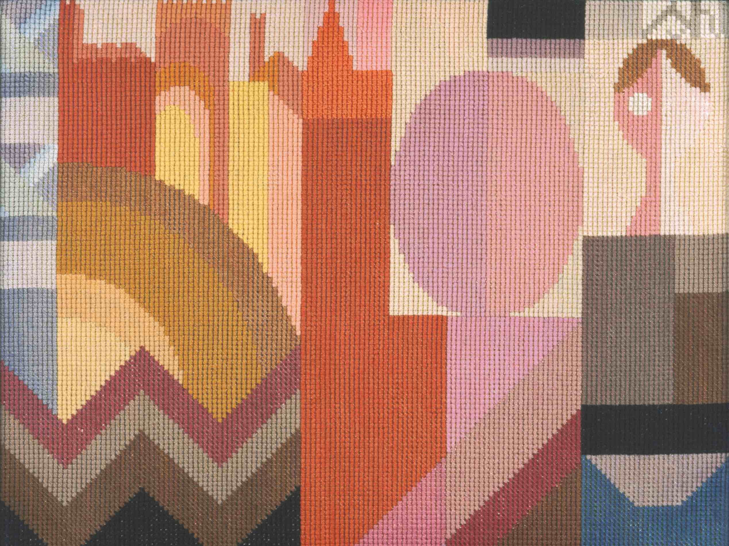 ‘Embroidery’, circa 1920, wool on canvas