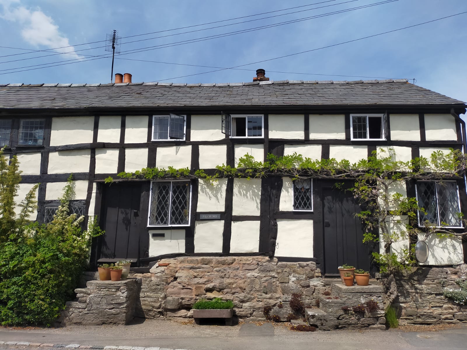 Medieval monochrome houses dot the countryside