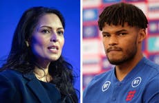 Tory MP says Tyrone Mings is ‘completely right’ to accuse Priti Patel of ‘stoking the fire’ of racism