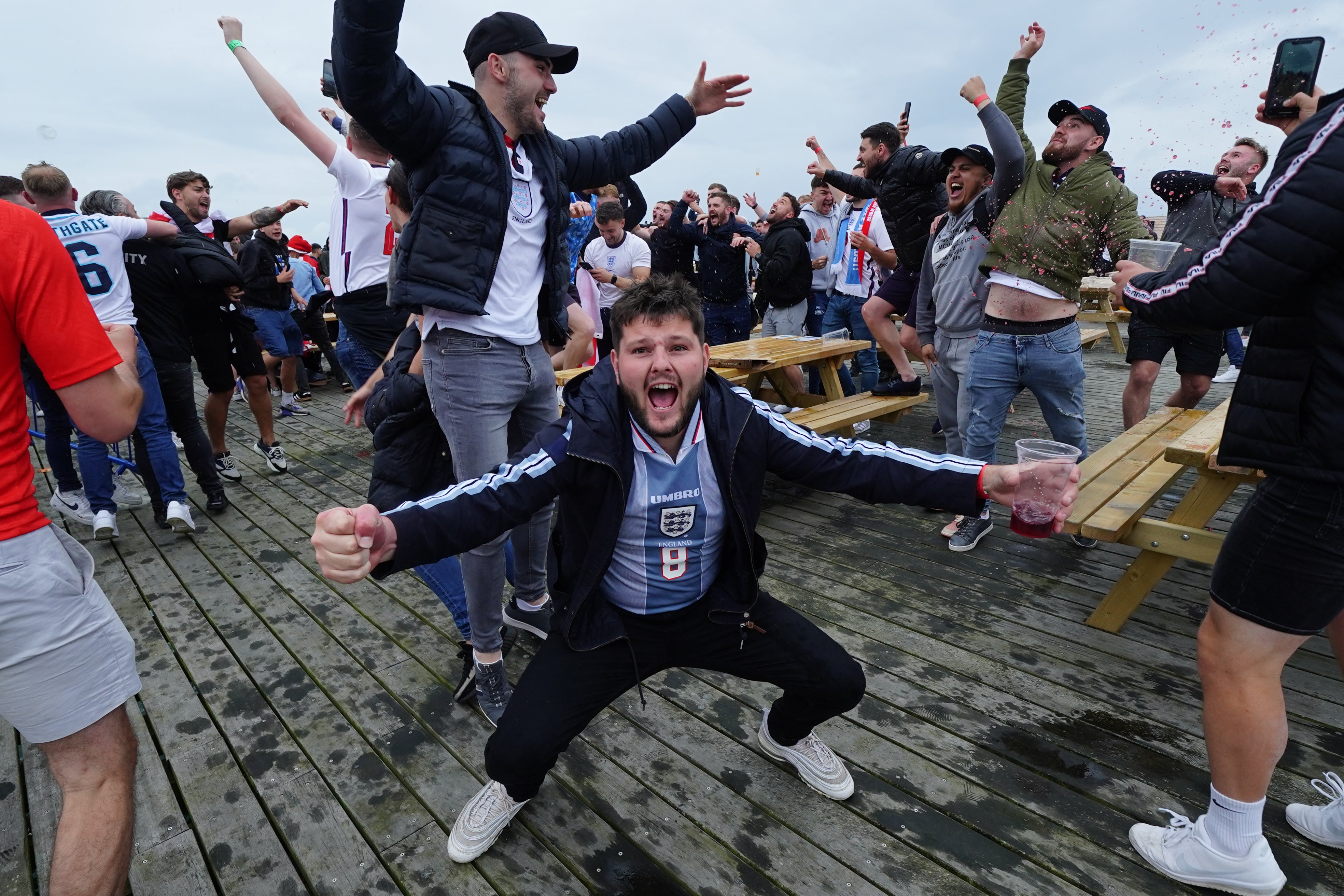 The pier hosted screenings of England matches during Euro 2020