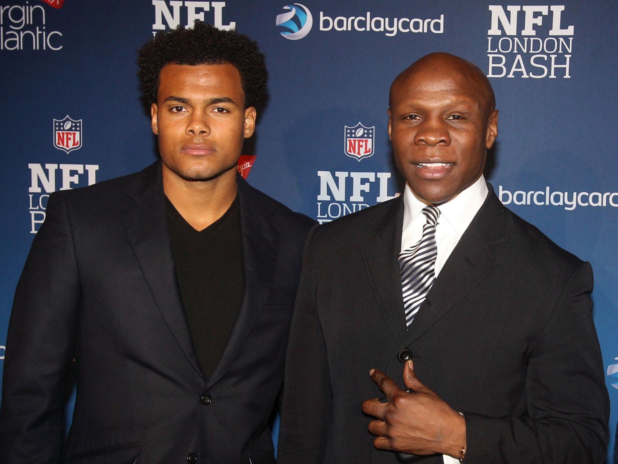 Chris Eubank with his son Sebastian Eubank in 2012