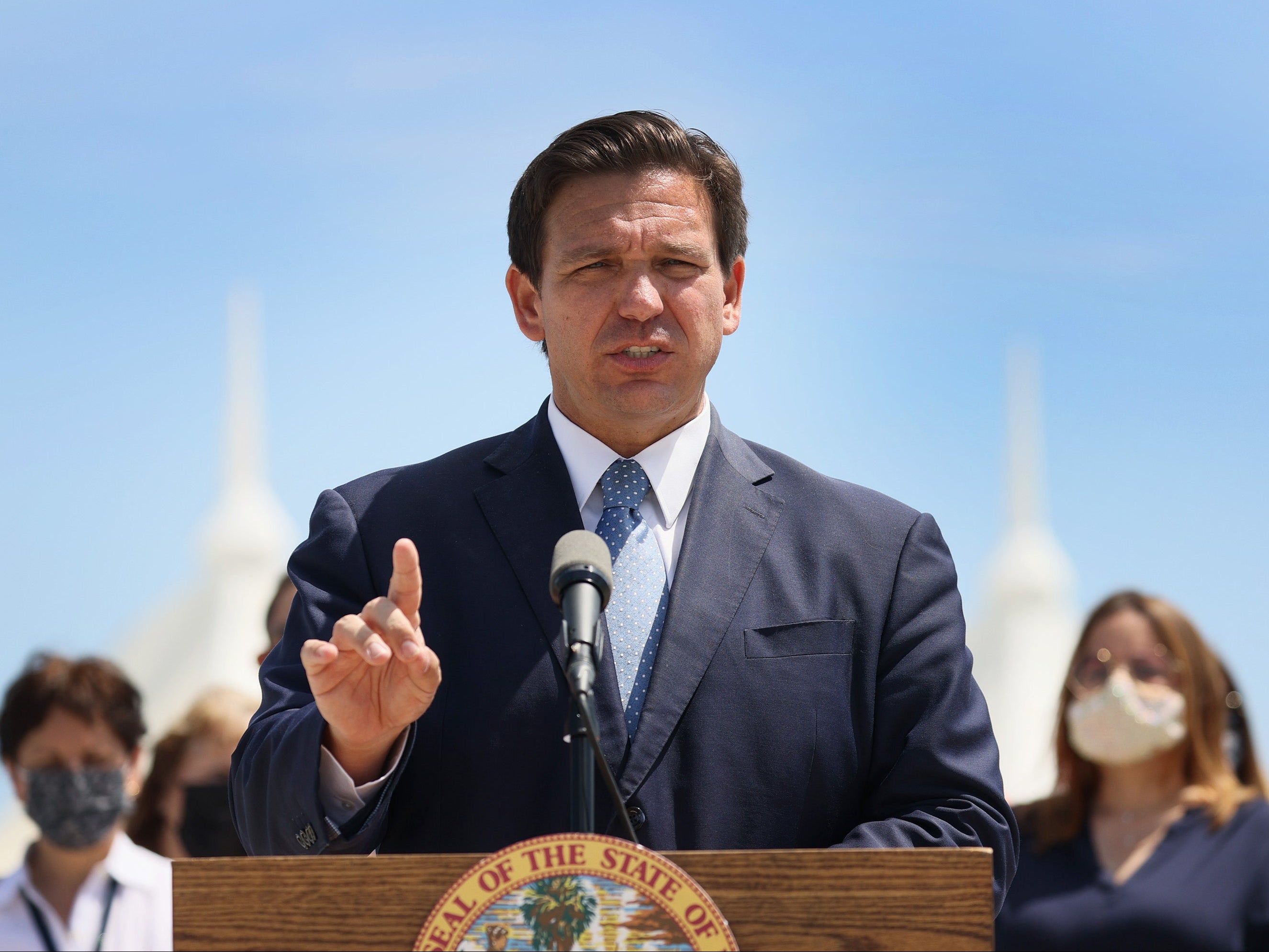 Florida governor Ron deSantis announcing return of cruises in April