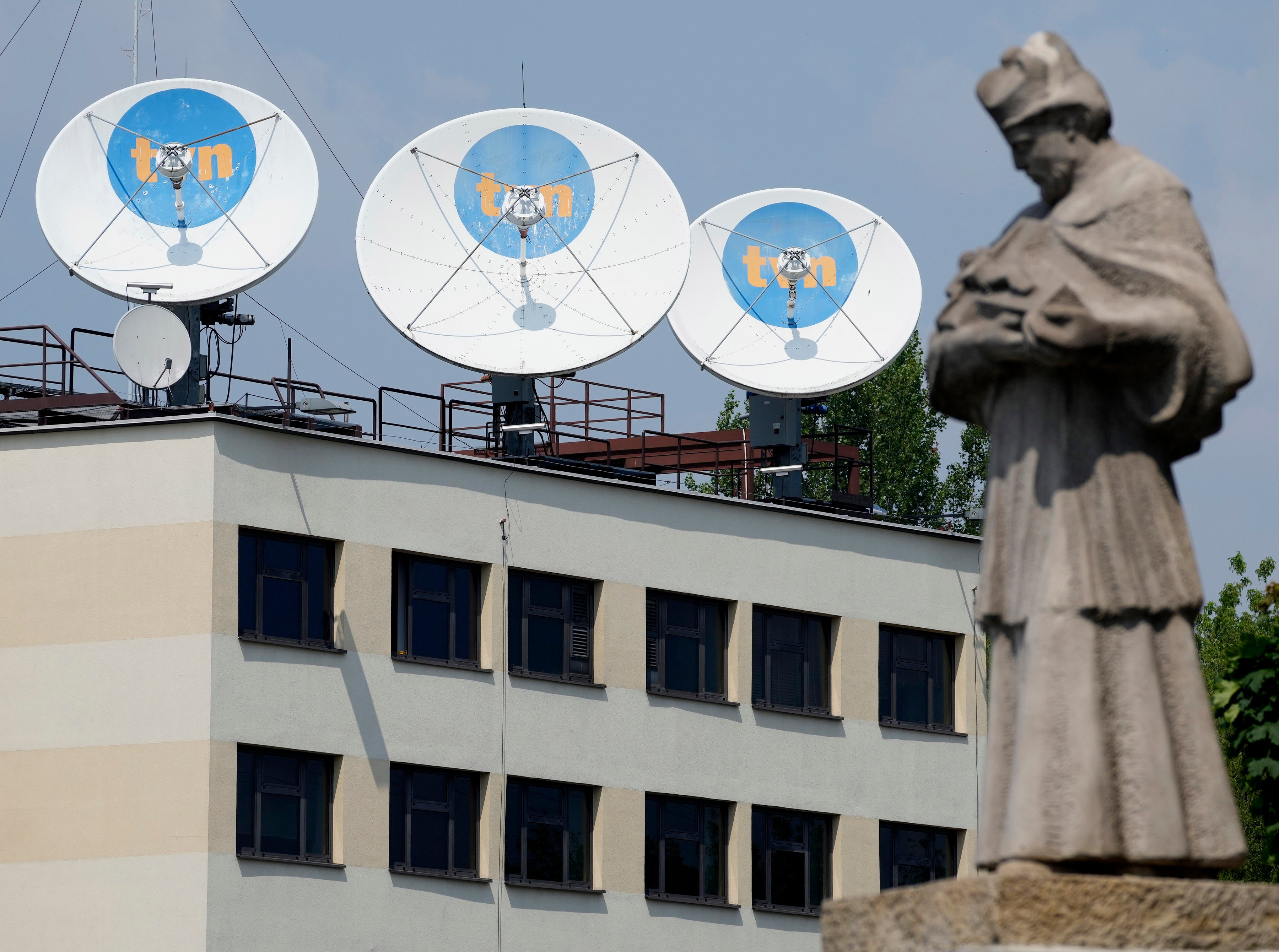 Warsaw headquarters of Poland's TVN broadcaster that is owned by the US company Discovery