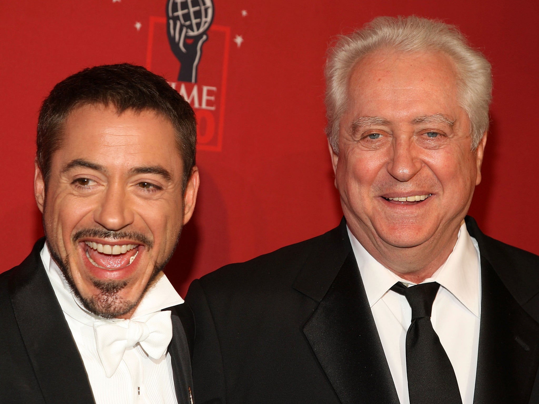 Downey and his son in 2008