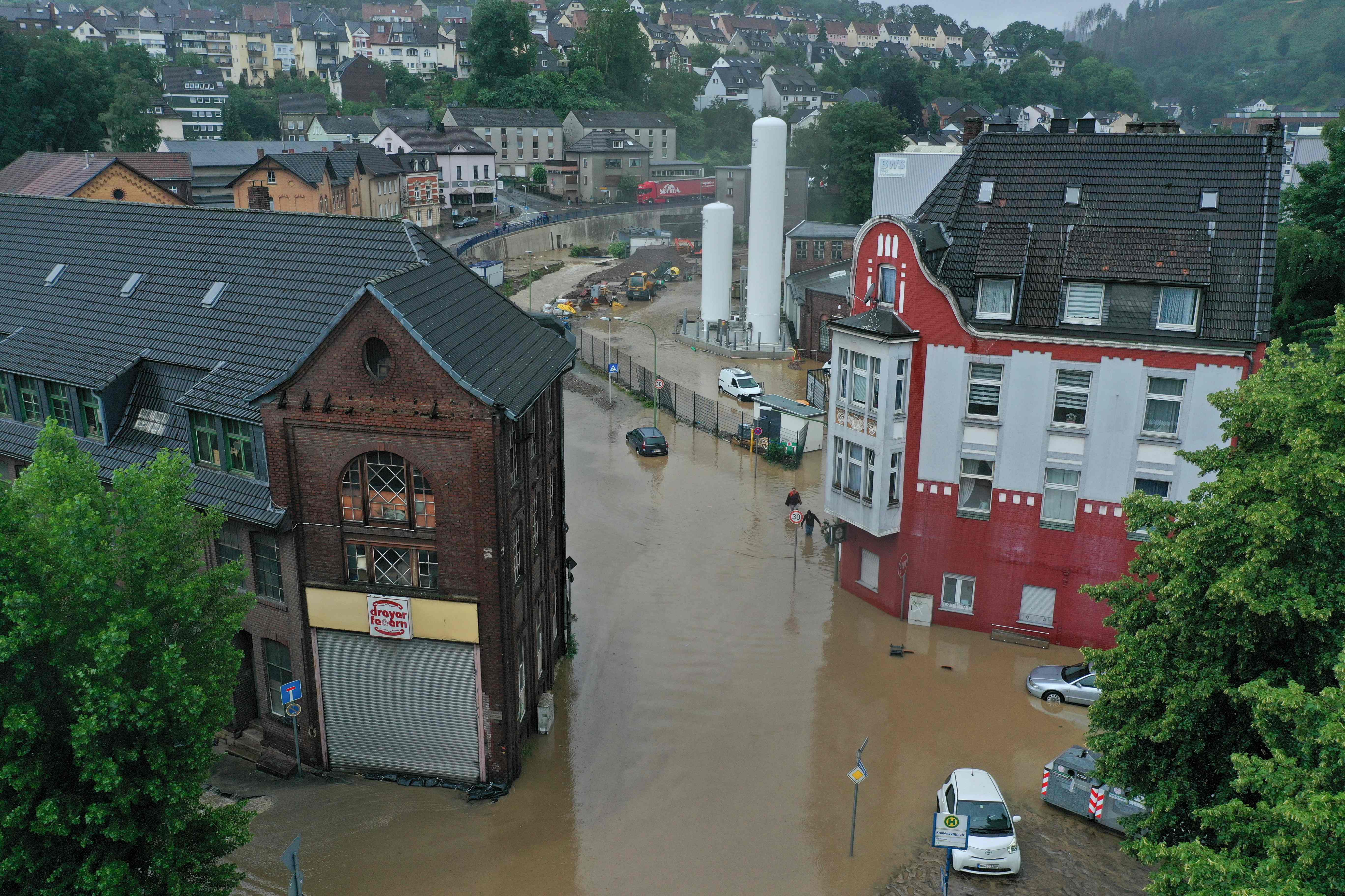 Hagen’s flooded city centre