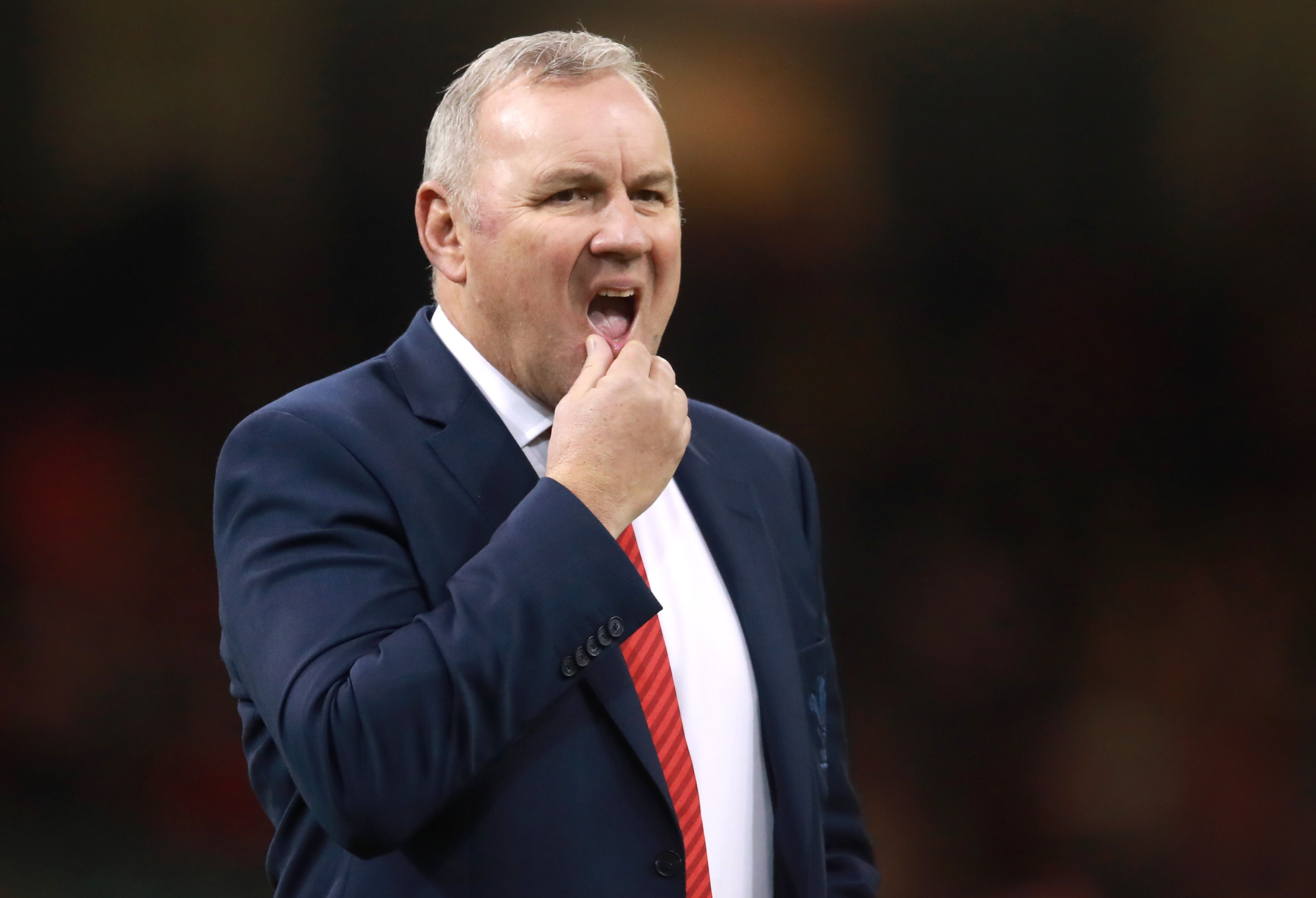 Wayne Pivac on the touchline