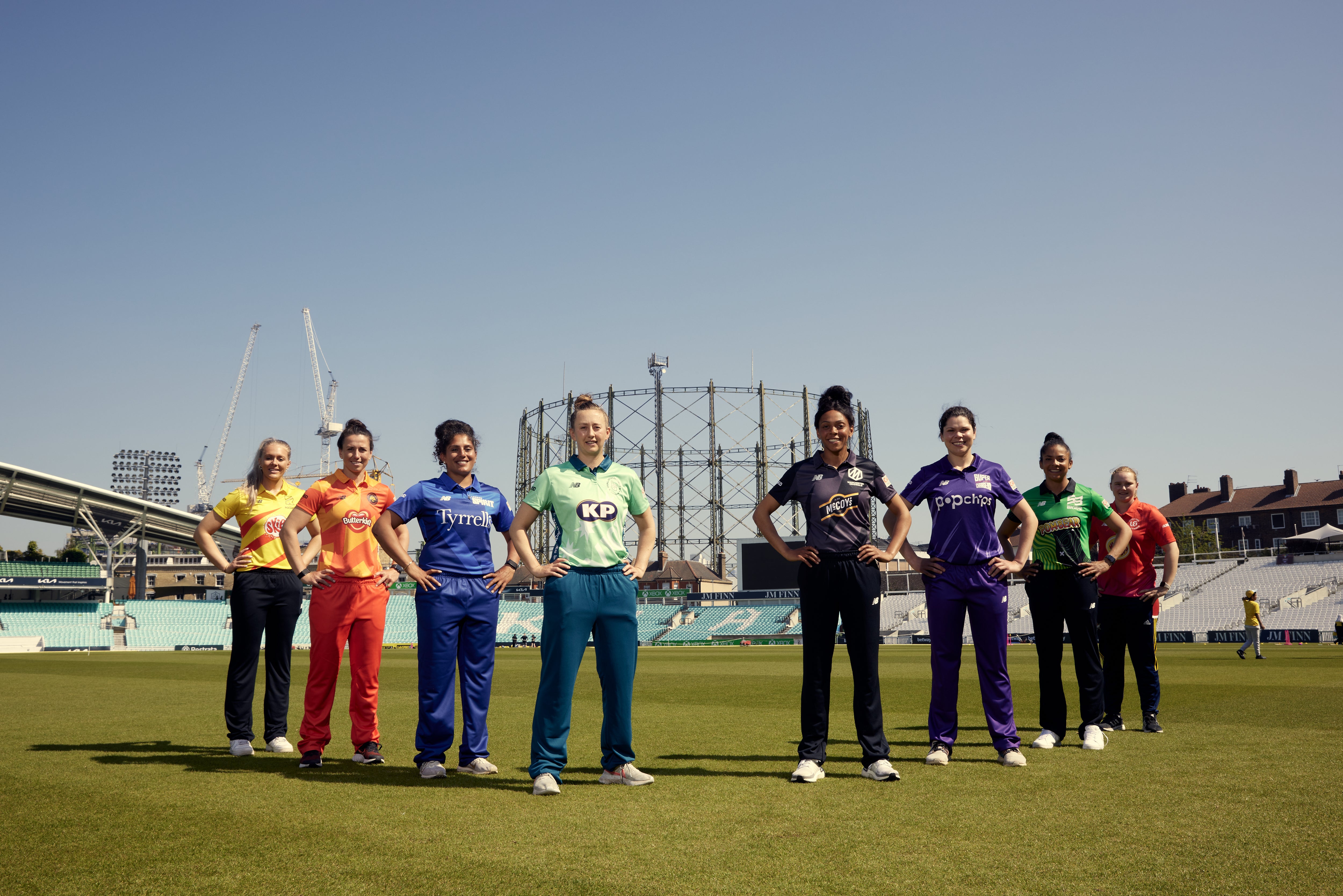 The Hundred captains gather on the outfield