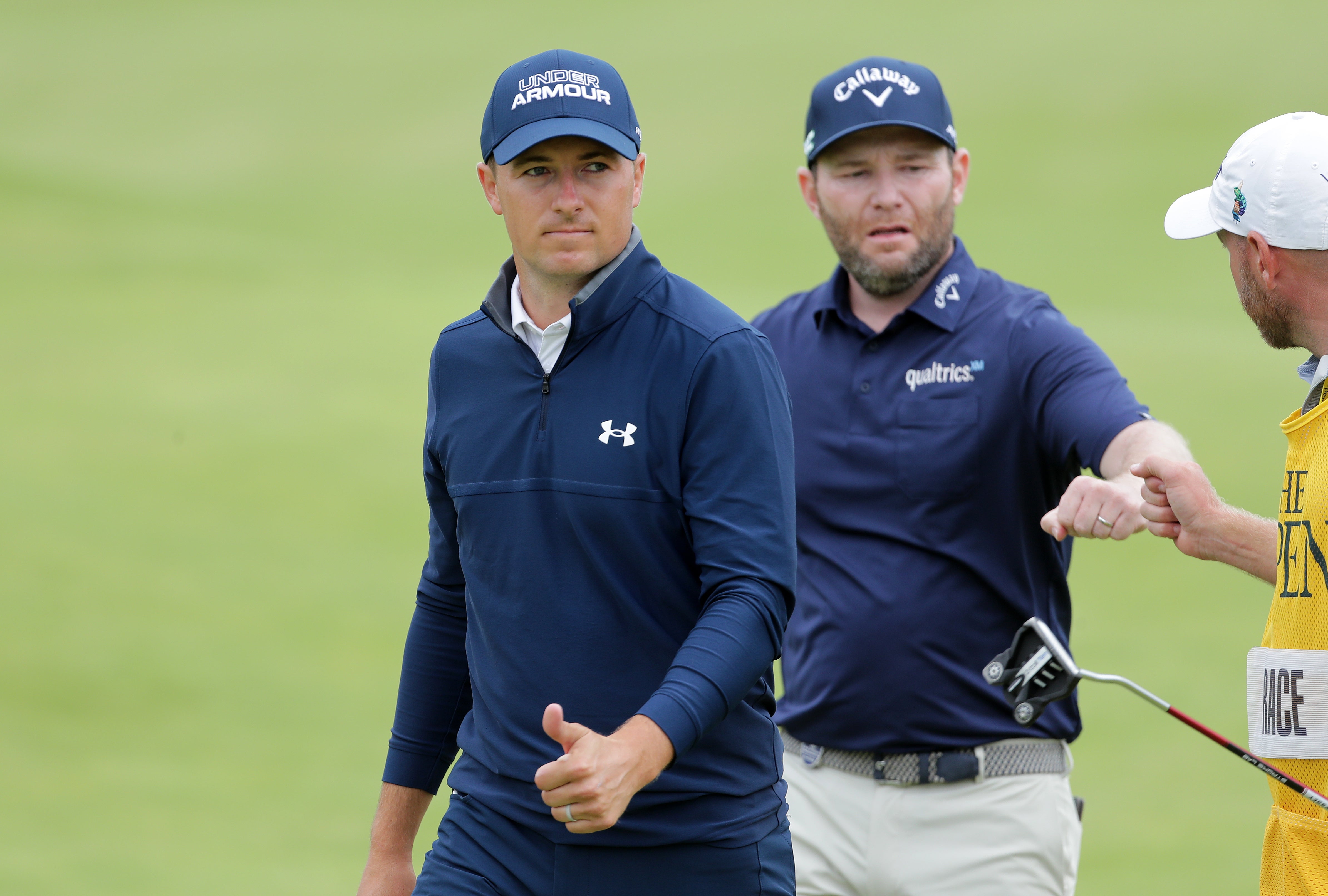 Jordan Spieth with Branden Grace