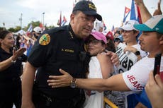 Miami police chief marches with protesters against Cuban government