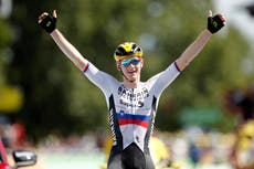 Matej Mohoric takes solo victory as Mark Cavendish is forced to wait for record-breaking win
