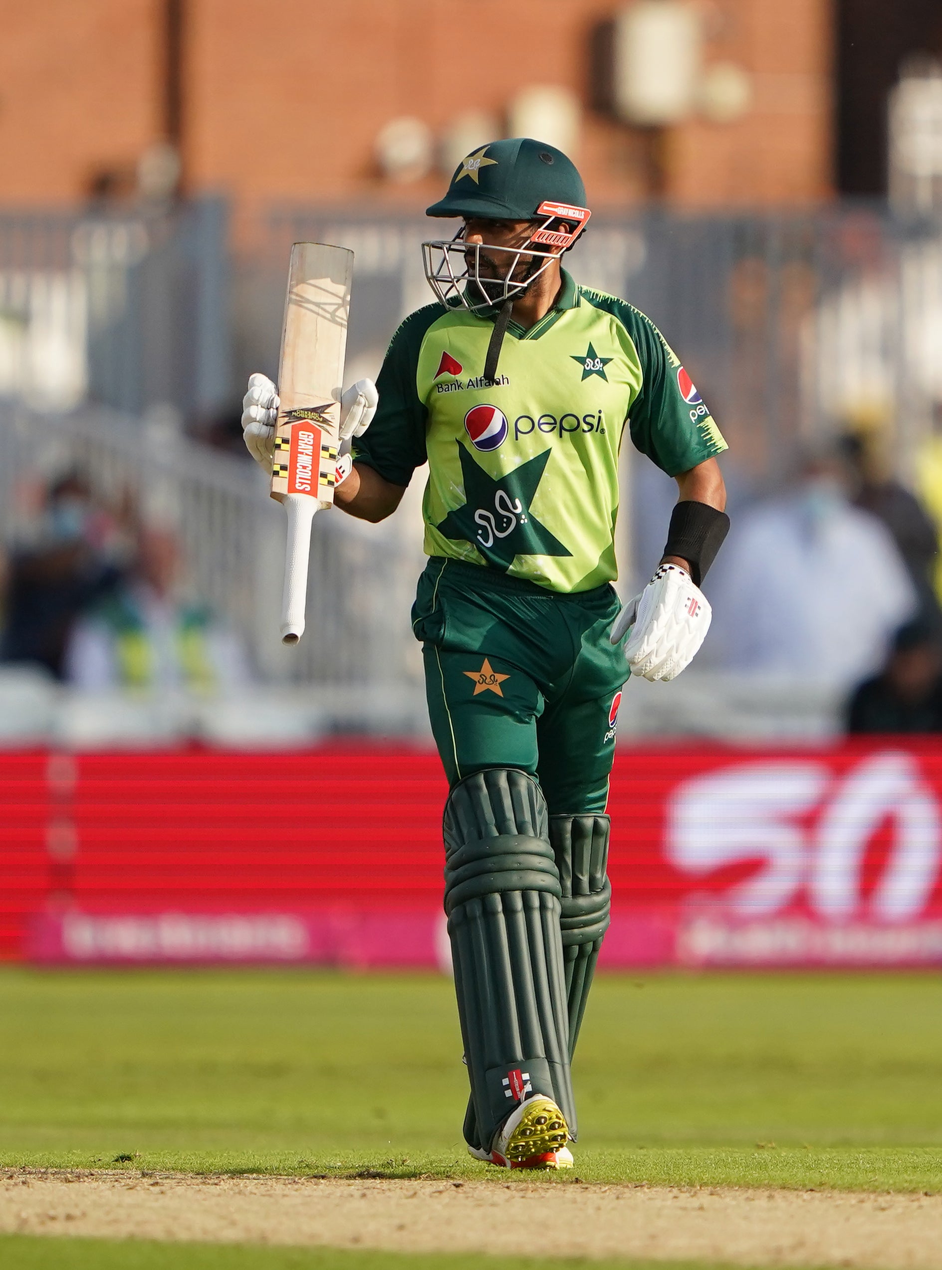 Babar Azam celebrates his half-century