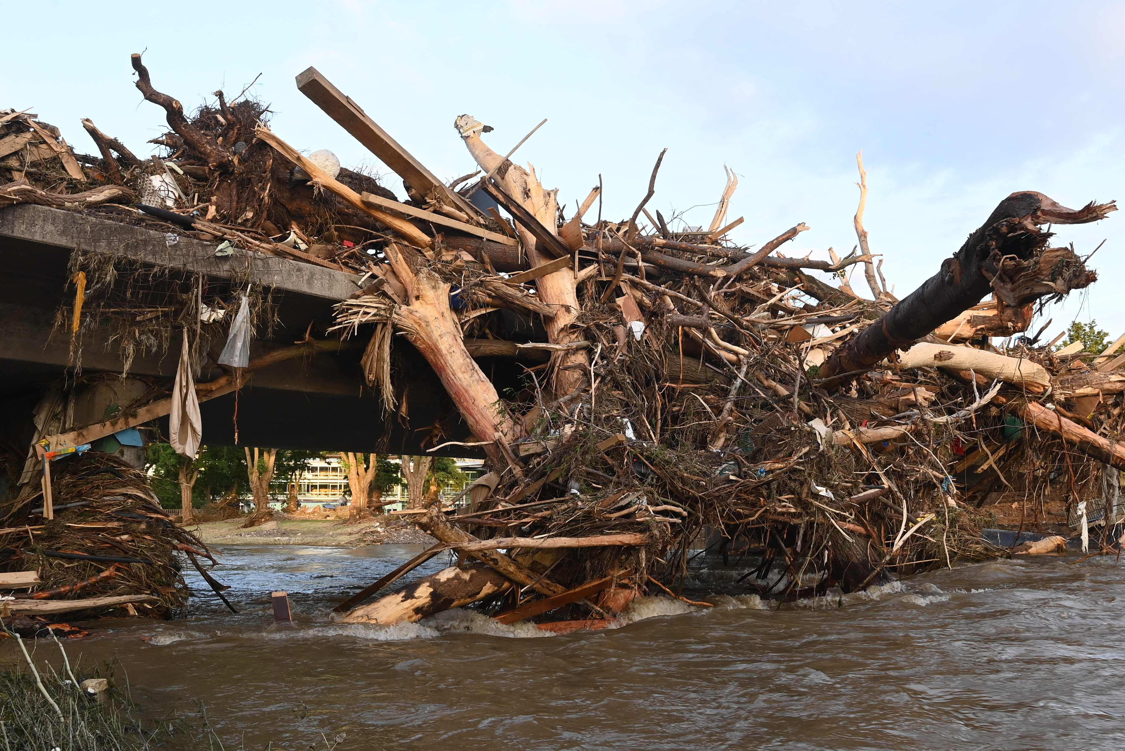 A destroyed bridge in Bad Neuenahr-Ahrweiler, western Germany