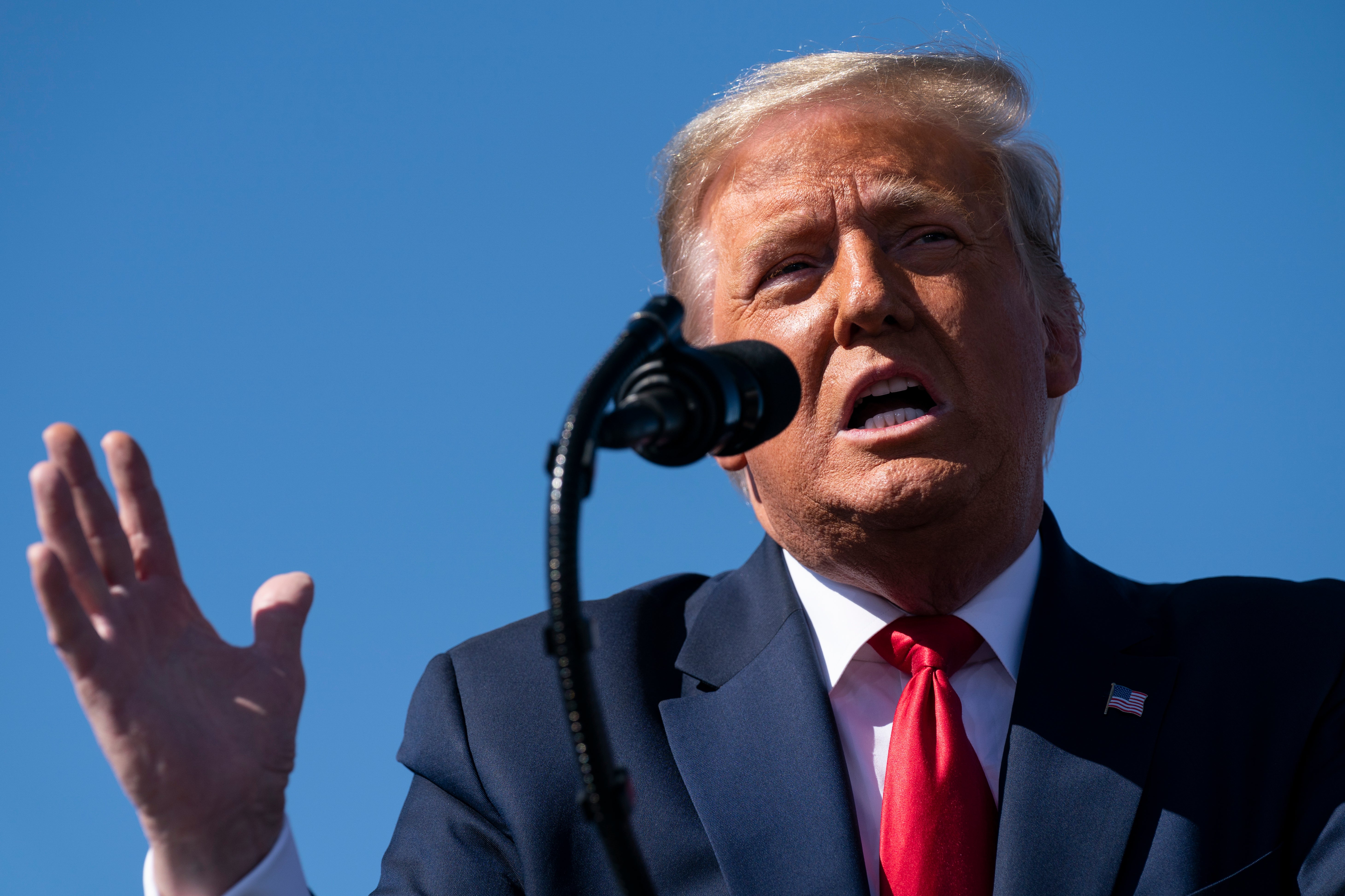 Former President Donald Trump speaks at a campaign rally.