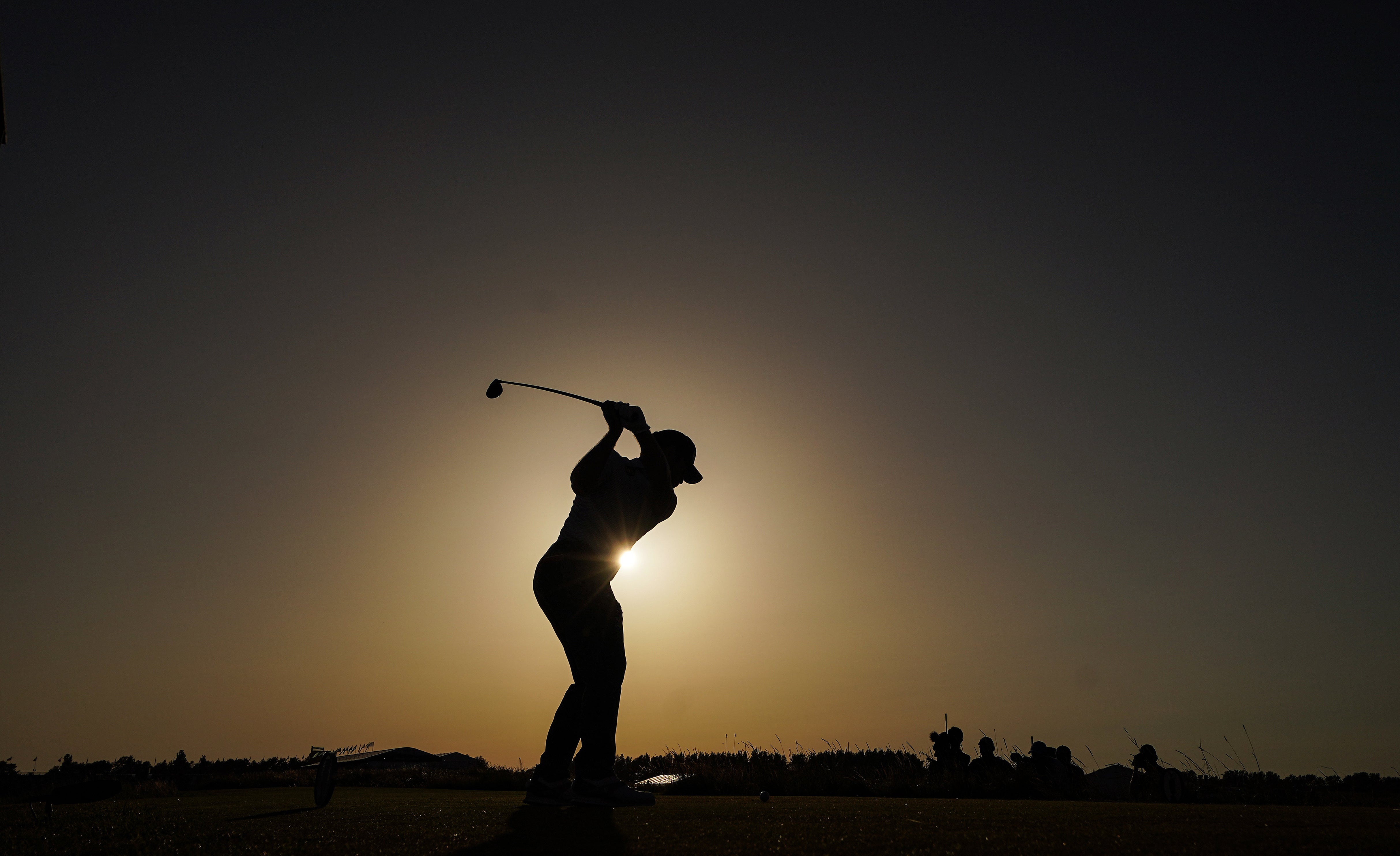 Louis Oosthuizen tees off on the 18th during day three of the 149th Open