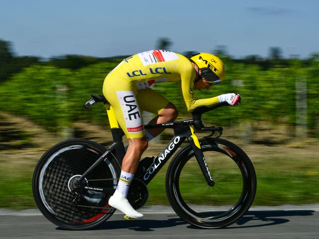 <p>Tadej Pogacar is on the verge of a second straight Tour de France triumph</p>