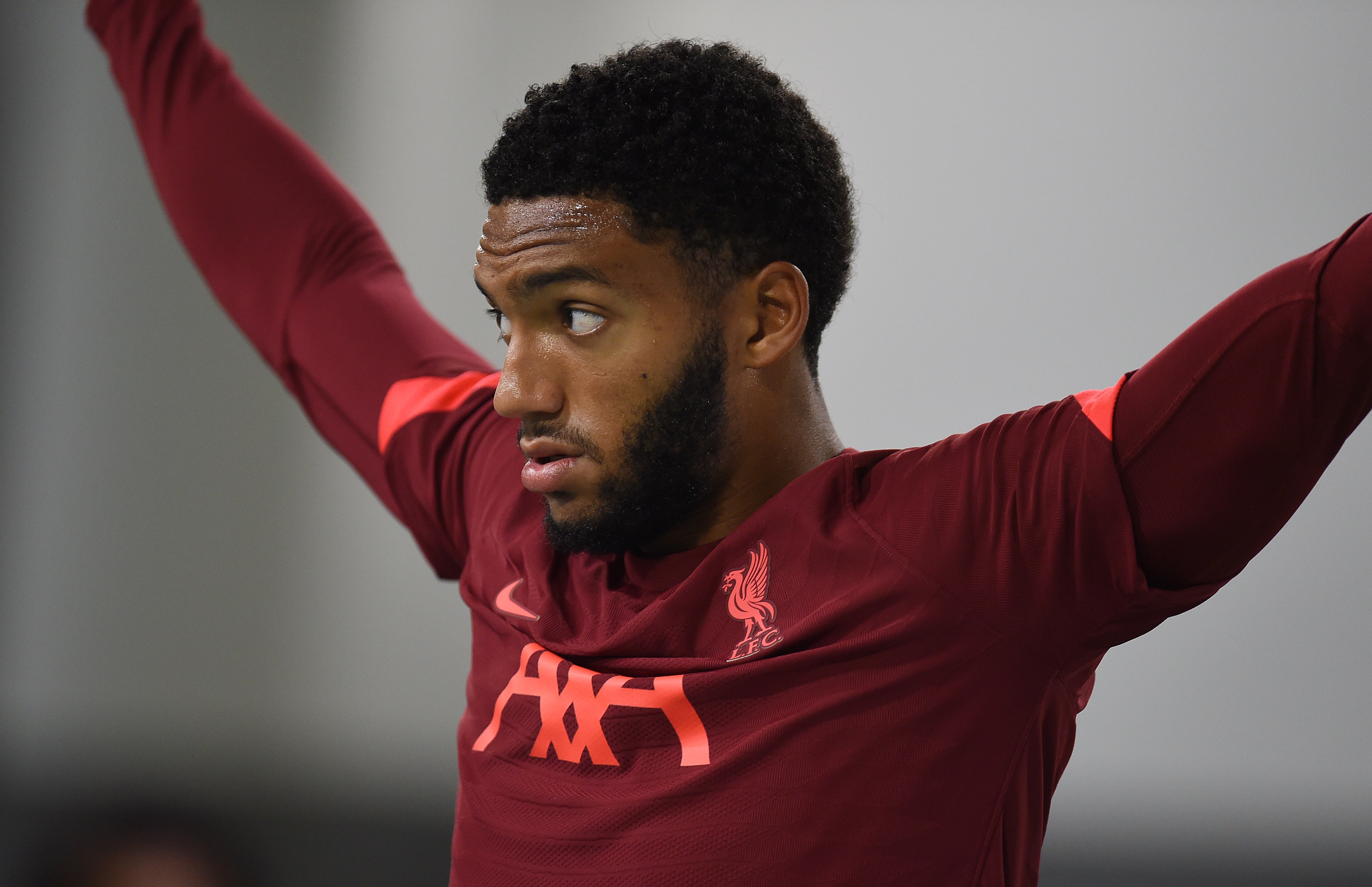 Joe Gomez of Liverpool during a training session