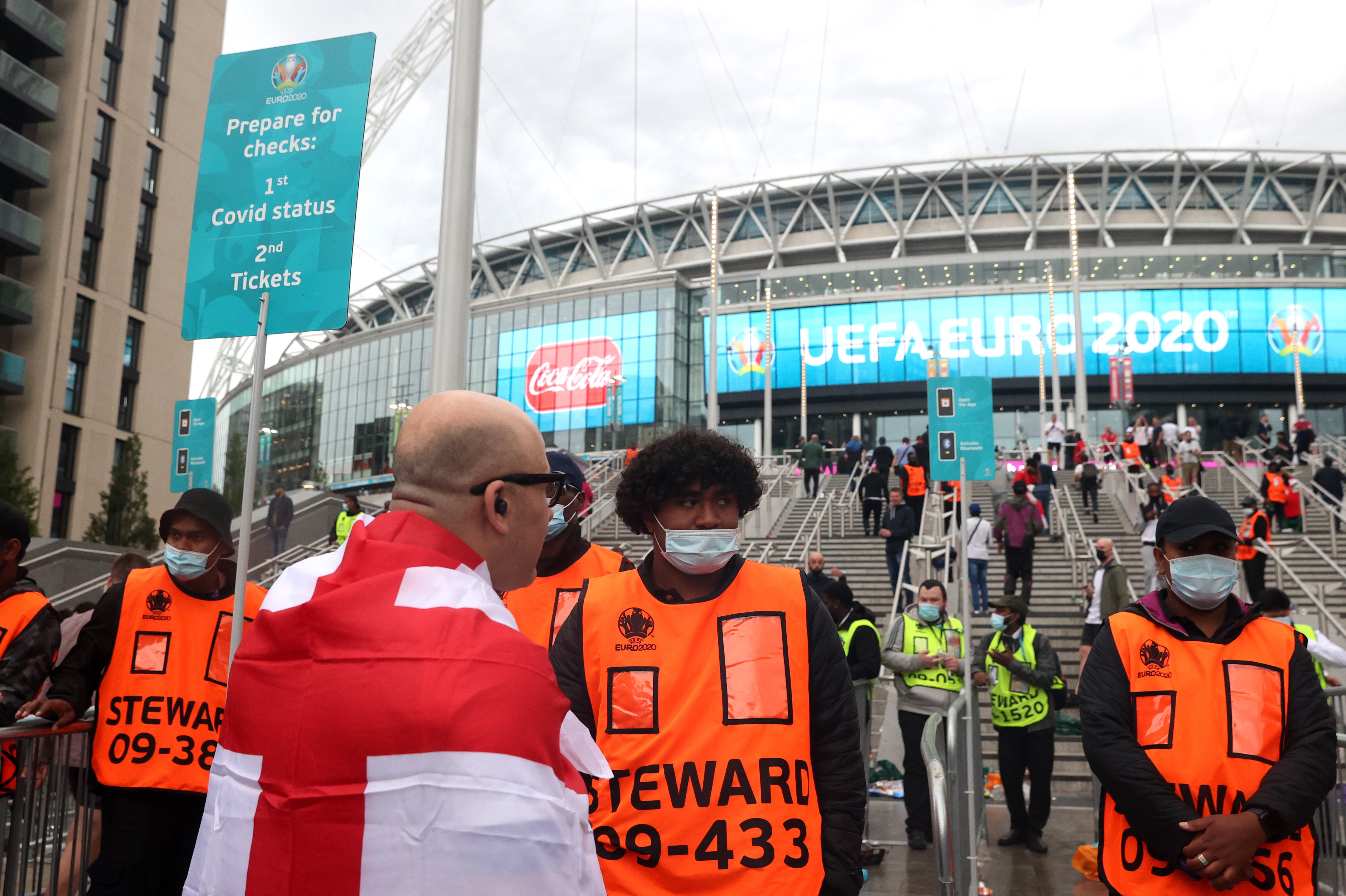 Some England fans breached security to enter Wembley Stadium without a ticket