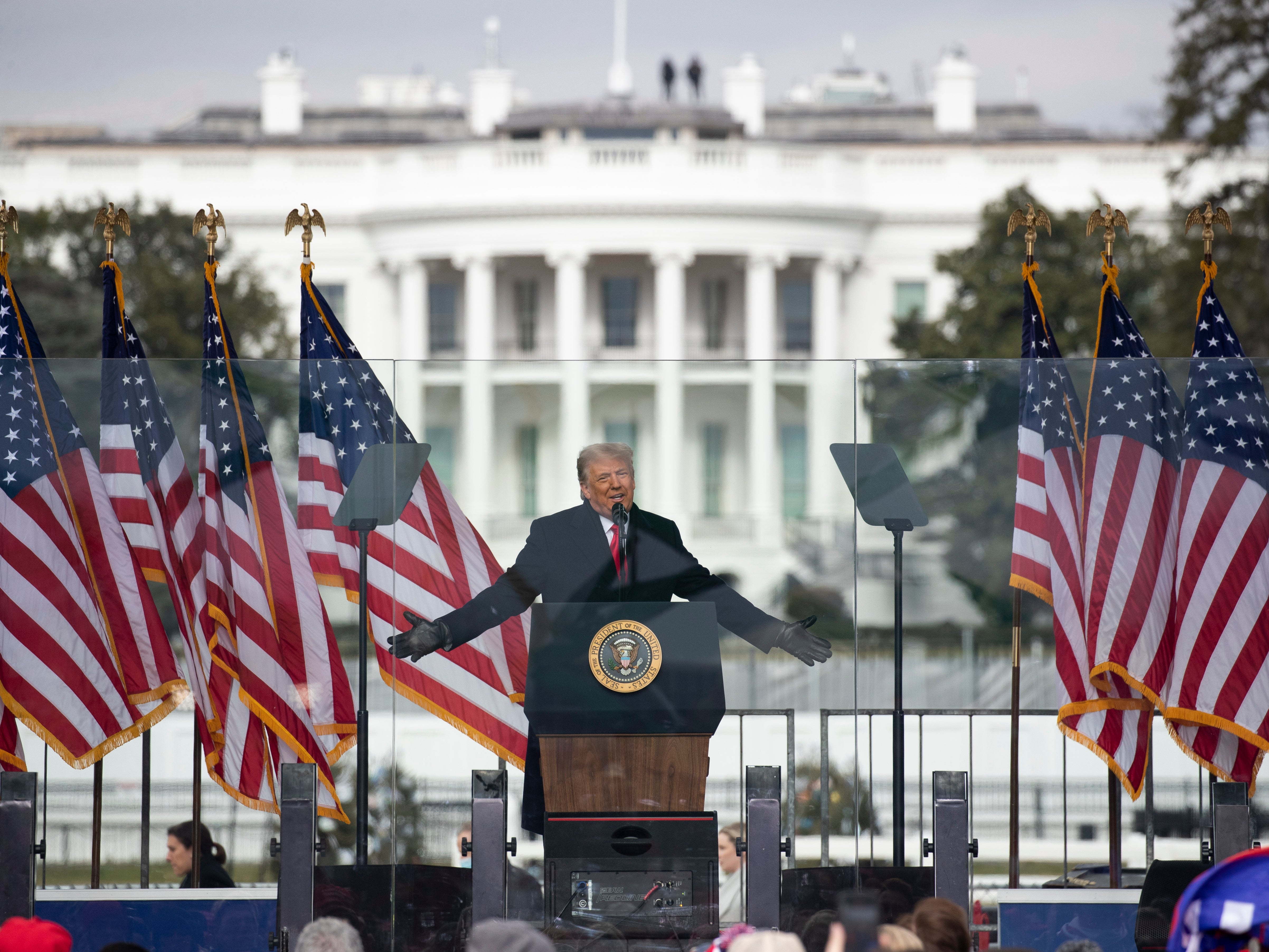 Trump addresses supporters at the White House on 6 January 2021