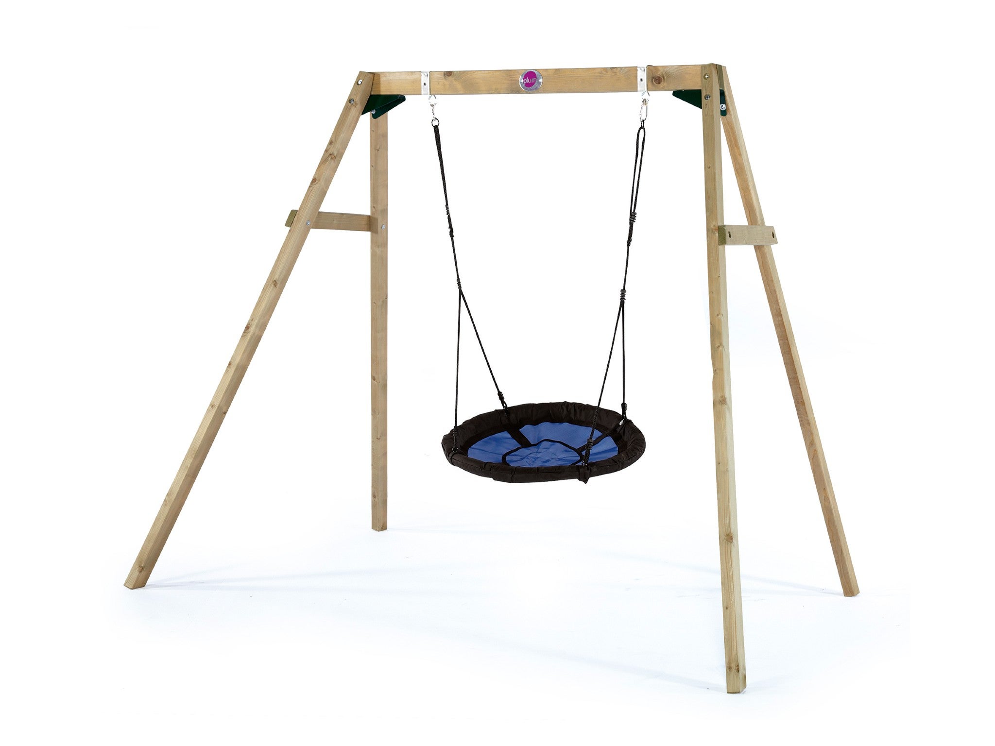 Plum wooden swing set with nest  indybest