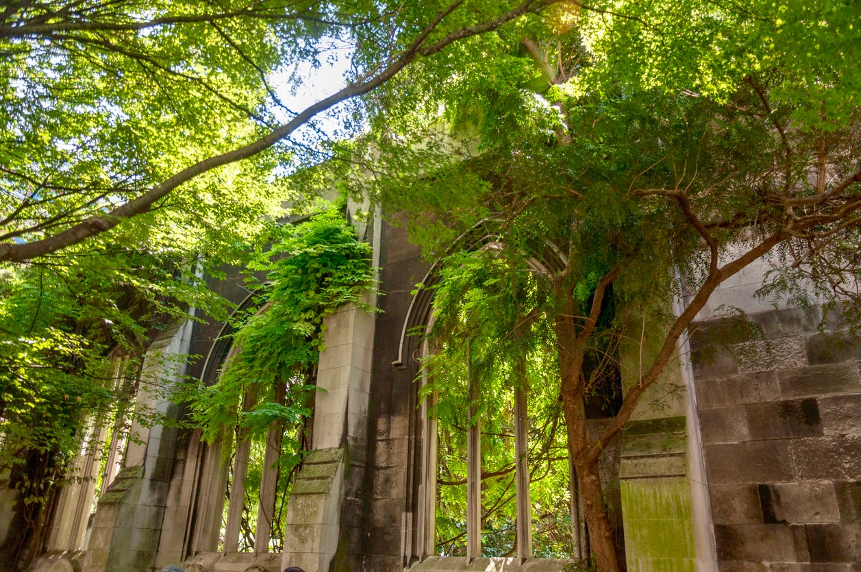 The ruins of the church of St Dunstan-in-the-East