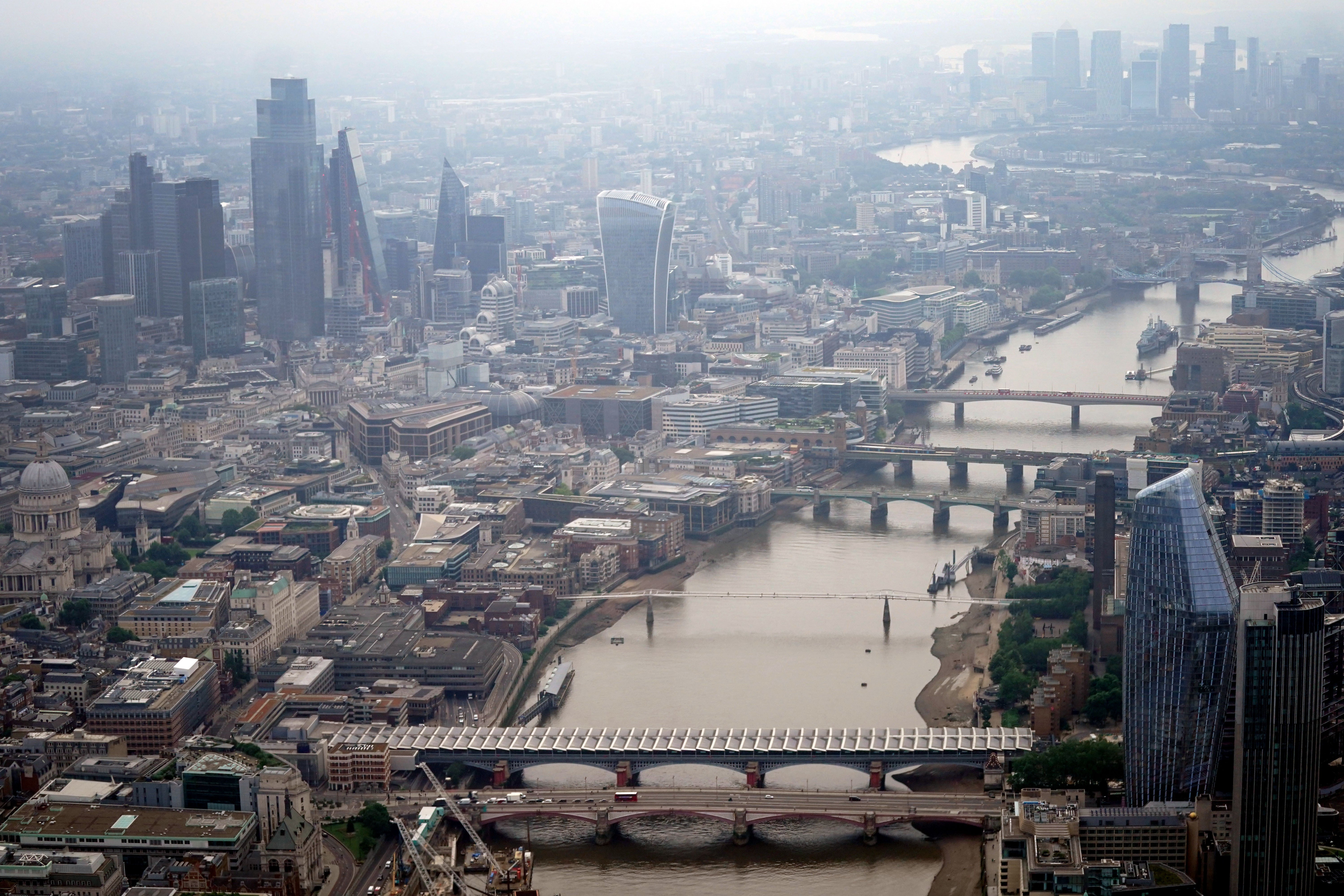 Aerial view of the London skyline