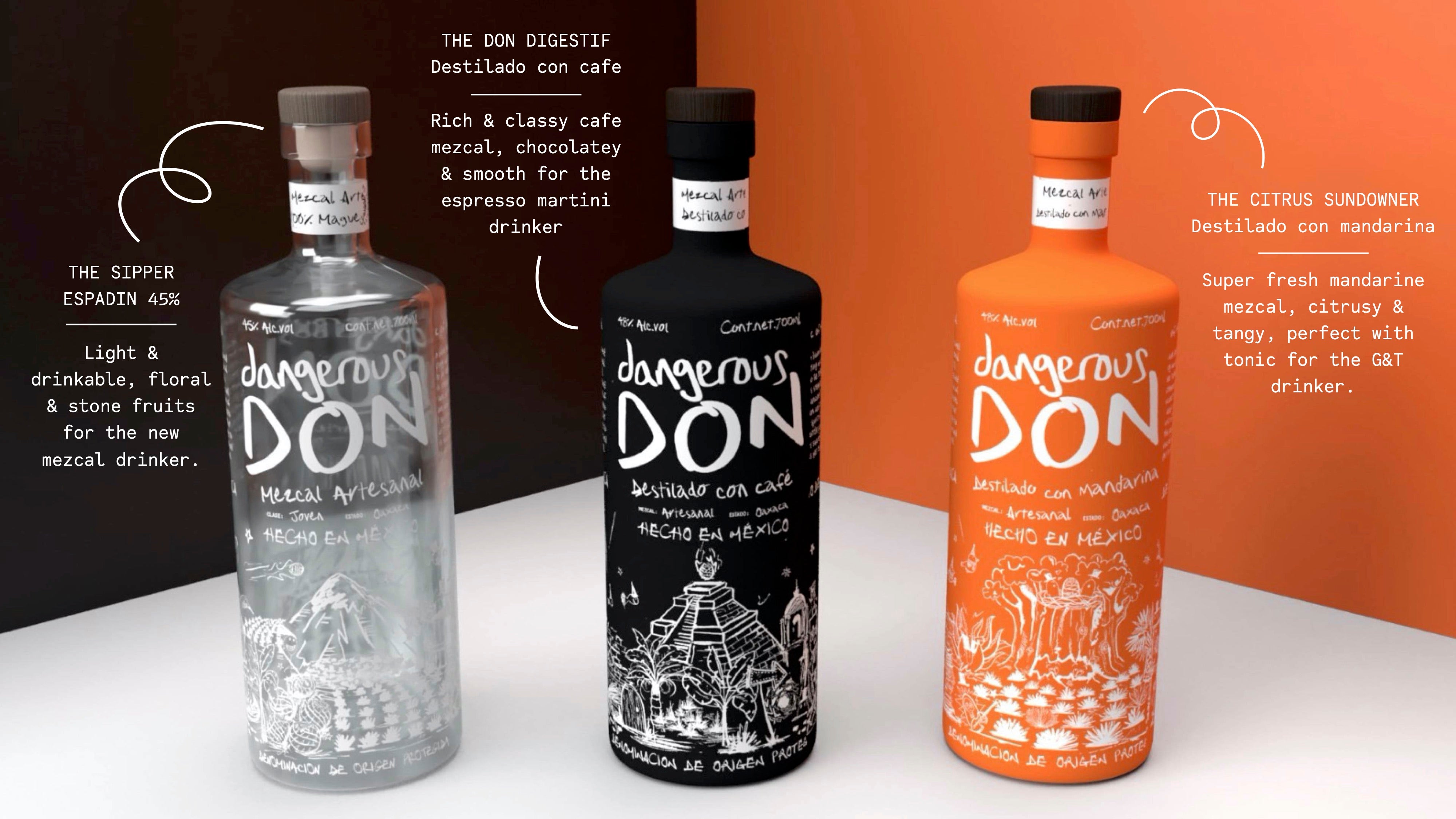 Three Dangerous Don mezcals